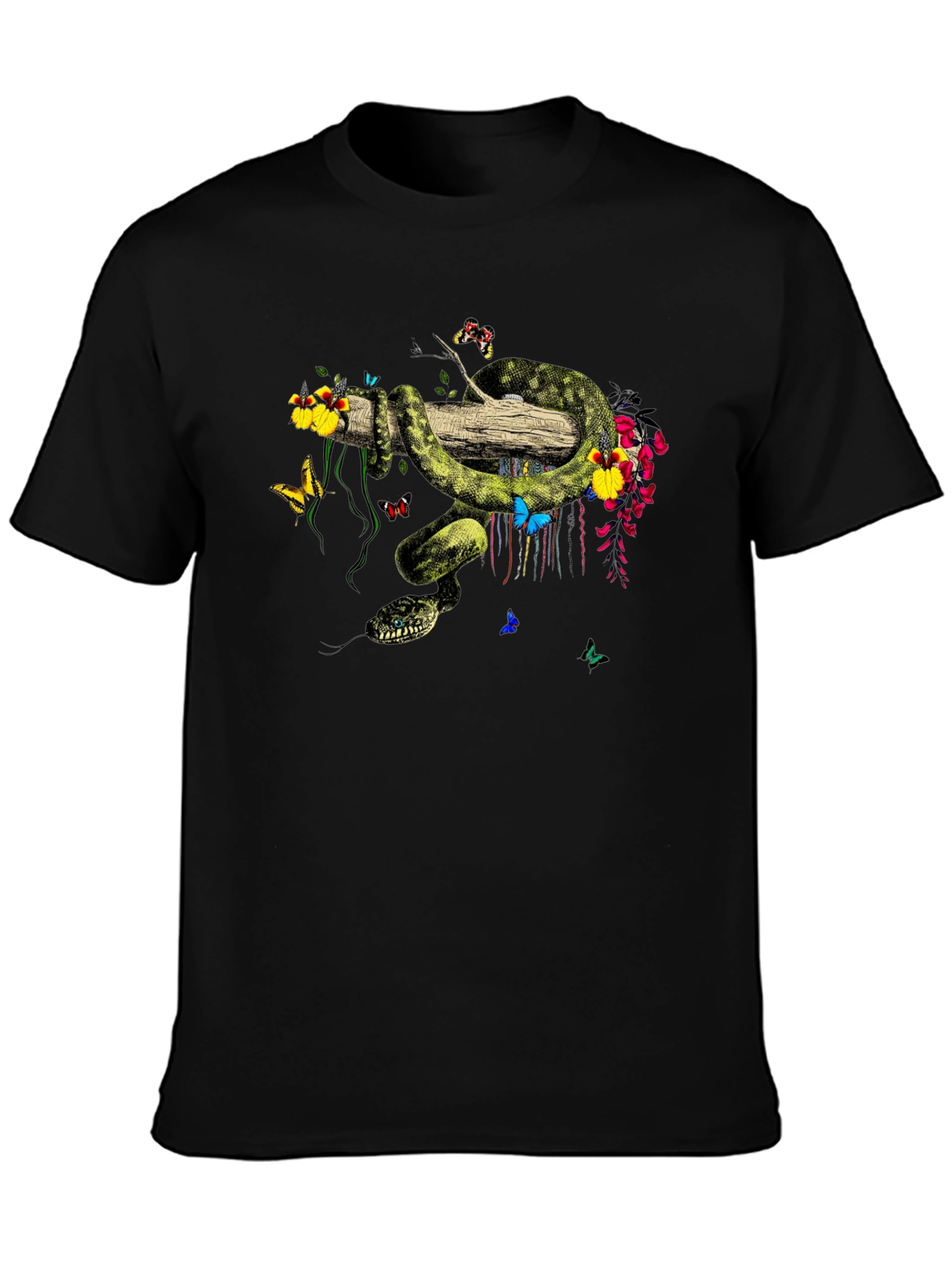 Botanical Snake Graphic T-Shirt
