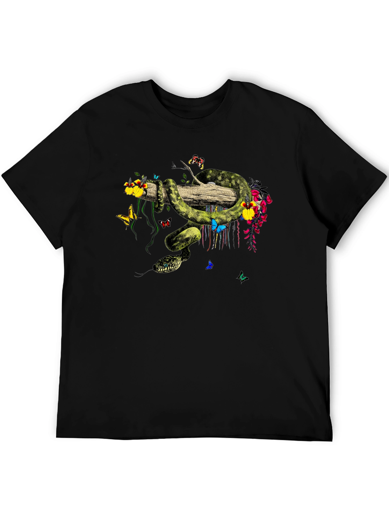 Botanical Snake Graphic T-Shirt