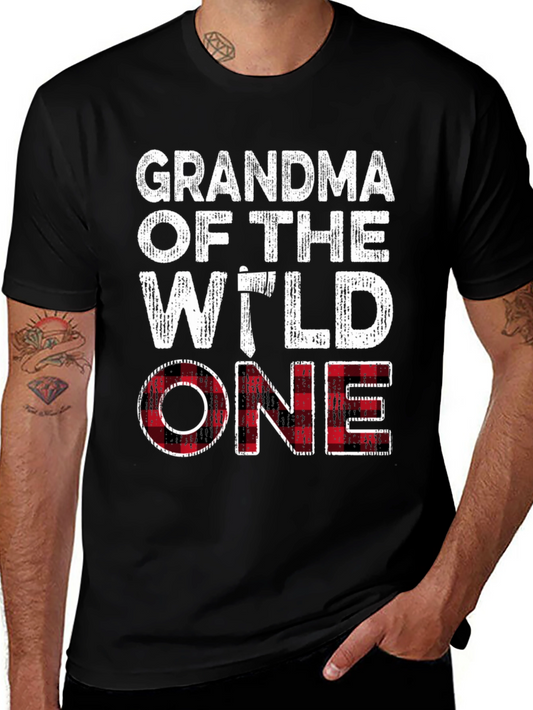 Grandma of the Wild One Plaid T-Shirt