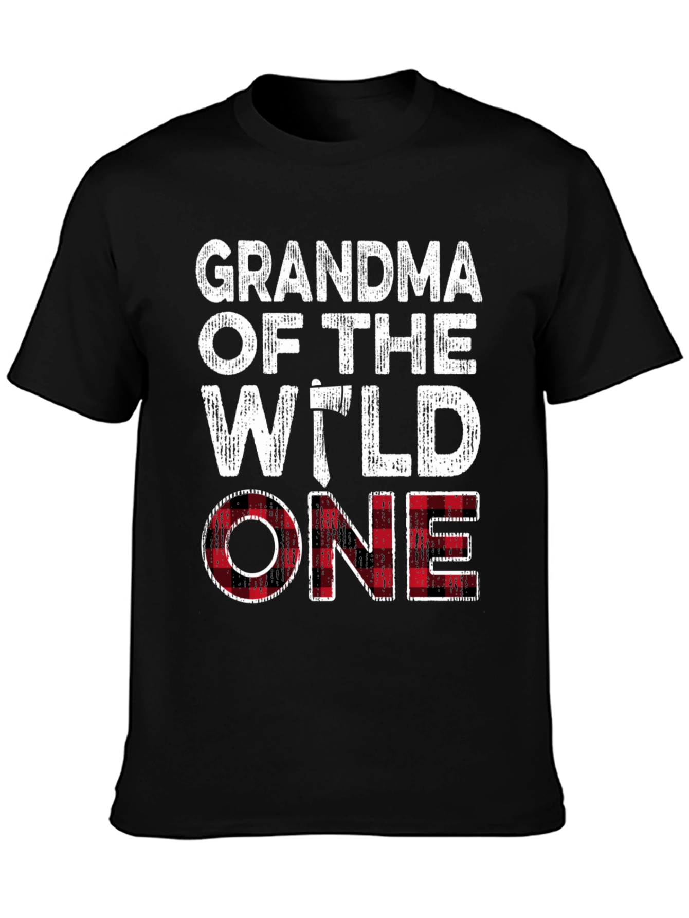 Grandma of the Wild One Plaid T-Shirt