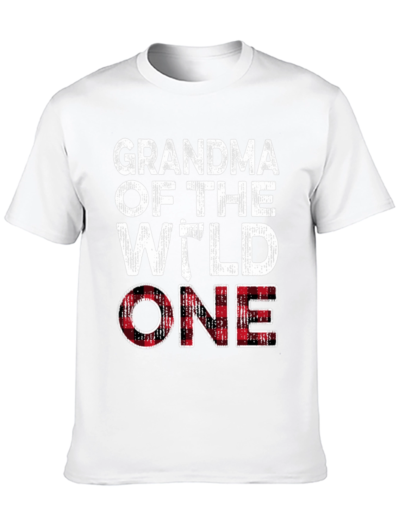 Grandma of the Wild One Plaid T-Shirt