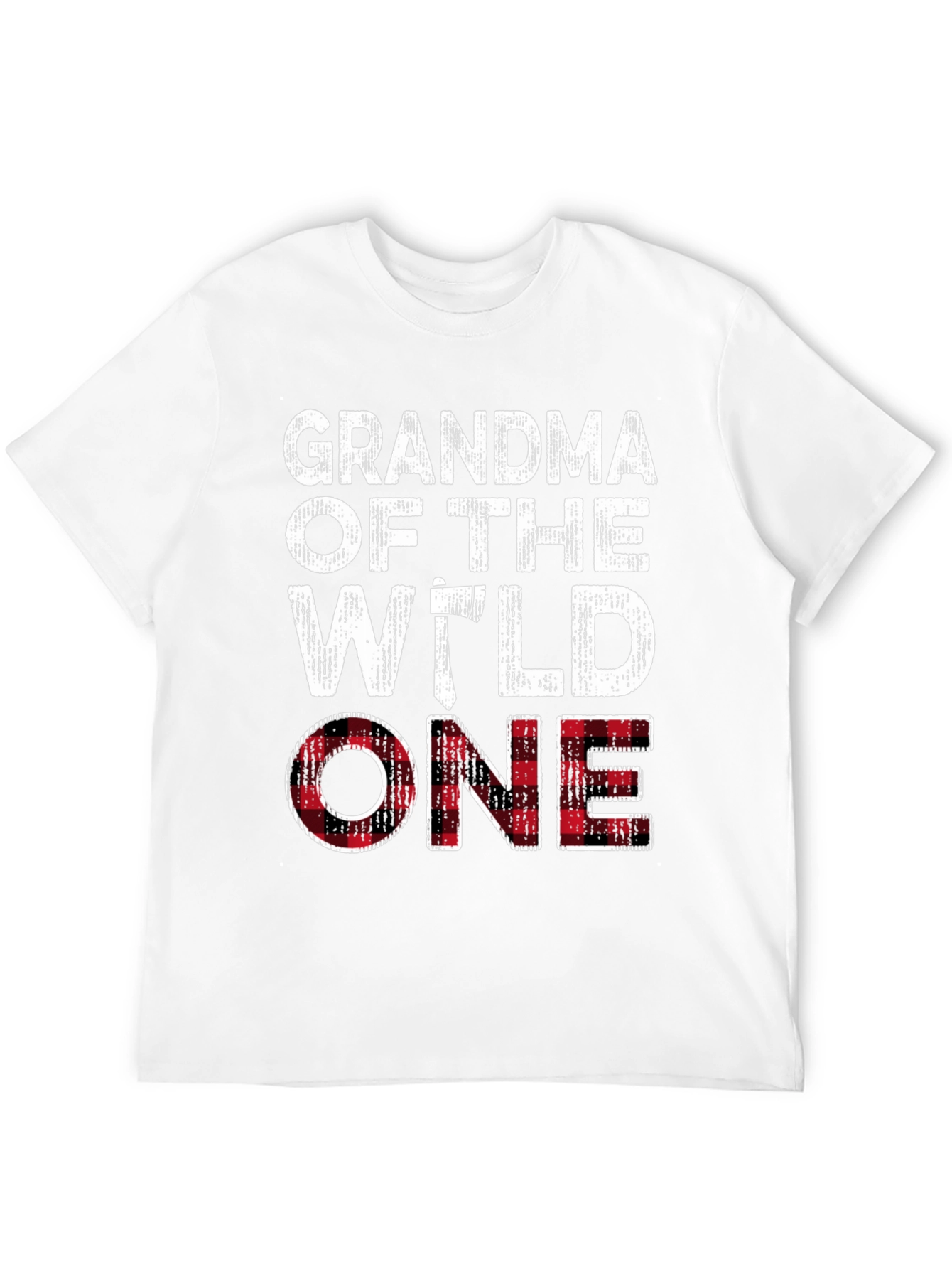 Grandma of the Wild One Plaid T-Shirt