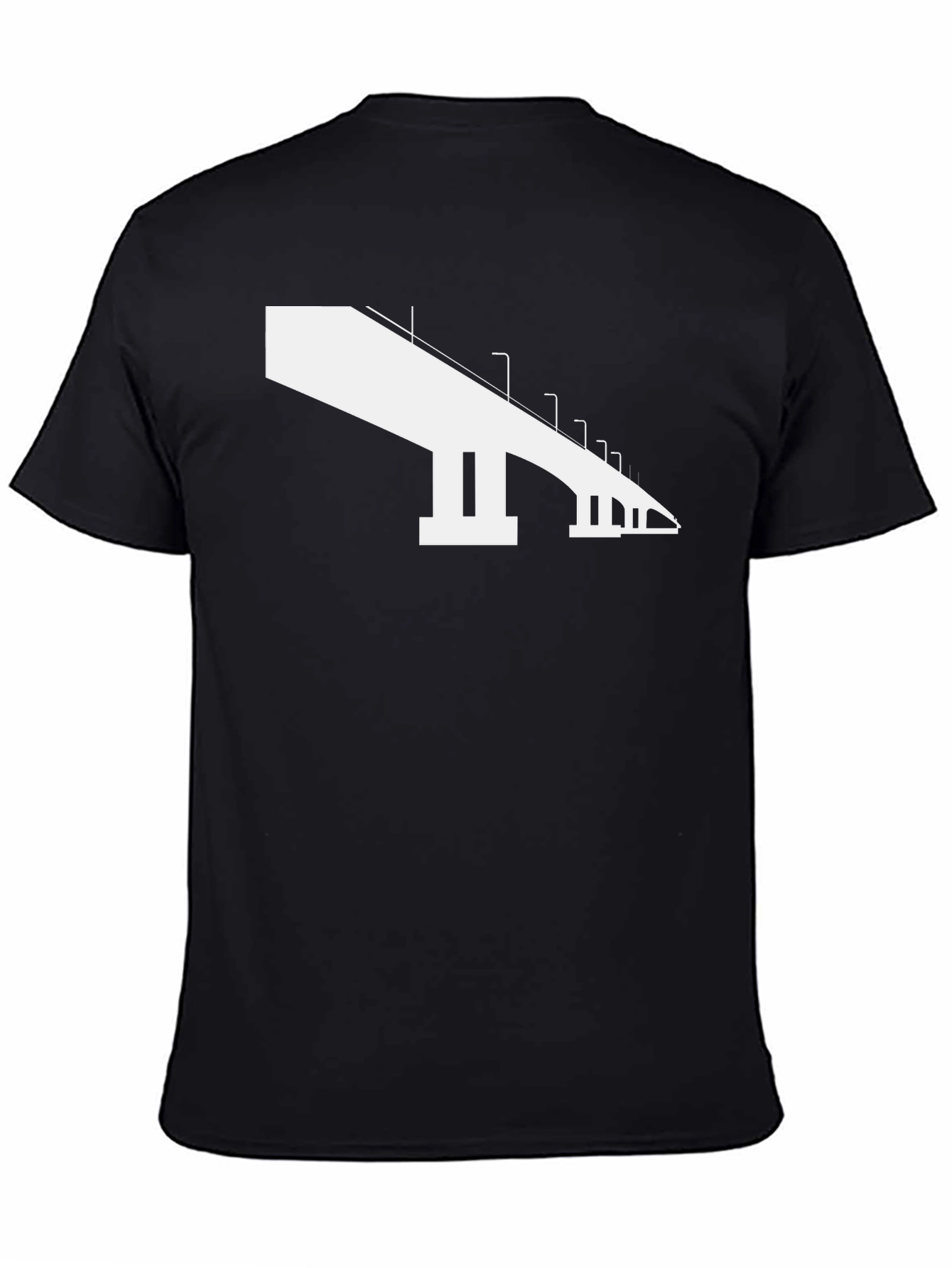 Modern Bridge Graphic Tee - Black Cotton Shirt