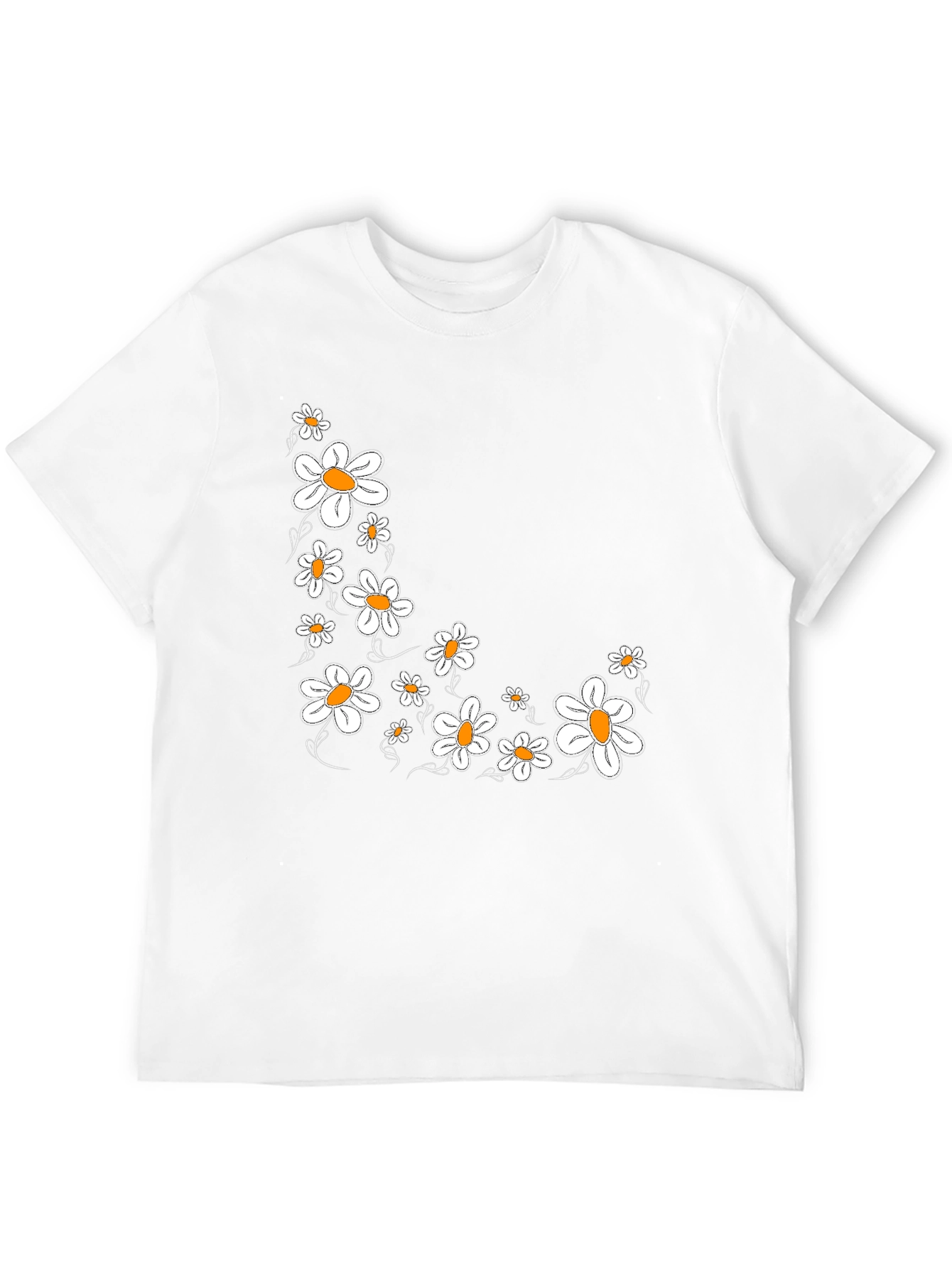 Daisy Print Black T-Shirt