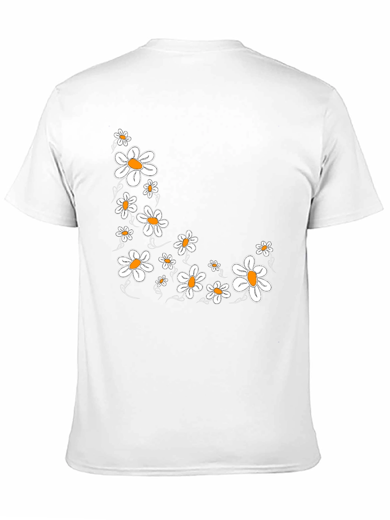 Daisy Print Black T-Shirt