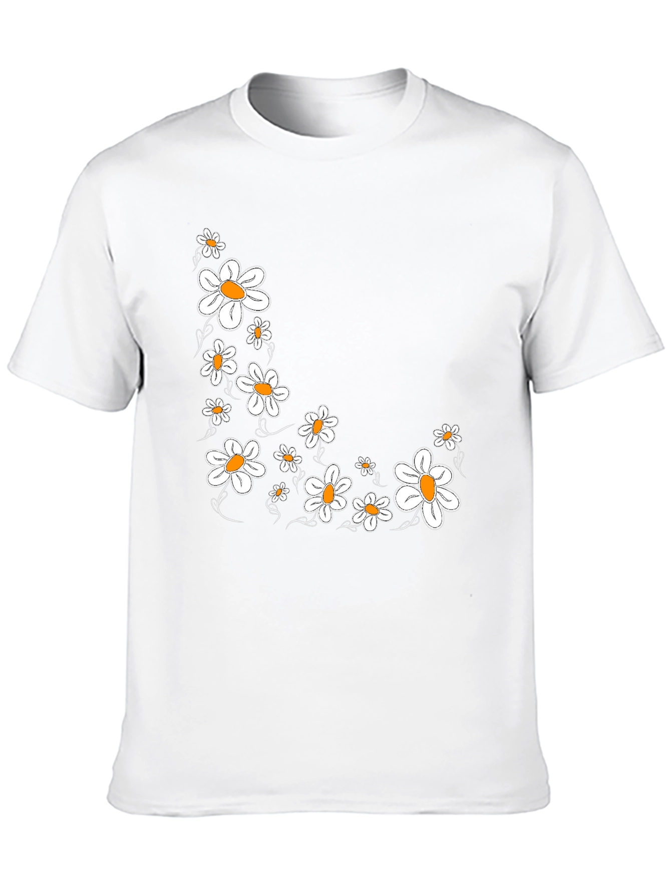 Daisy Print Black T-Shirt