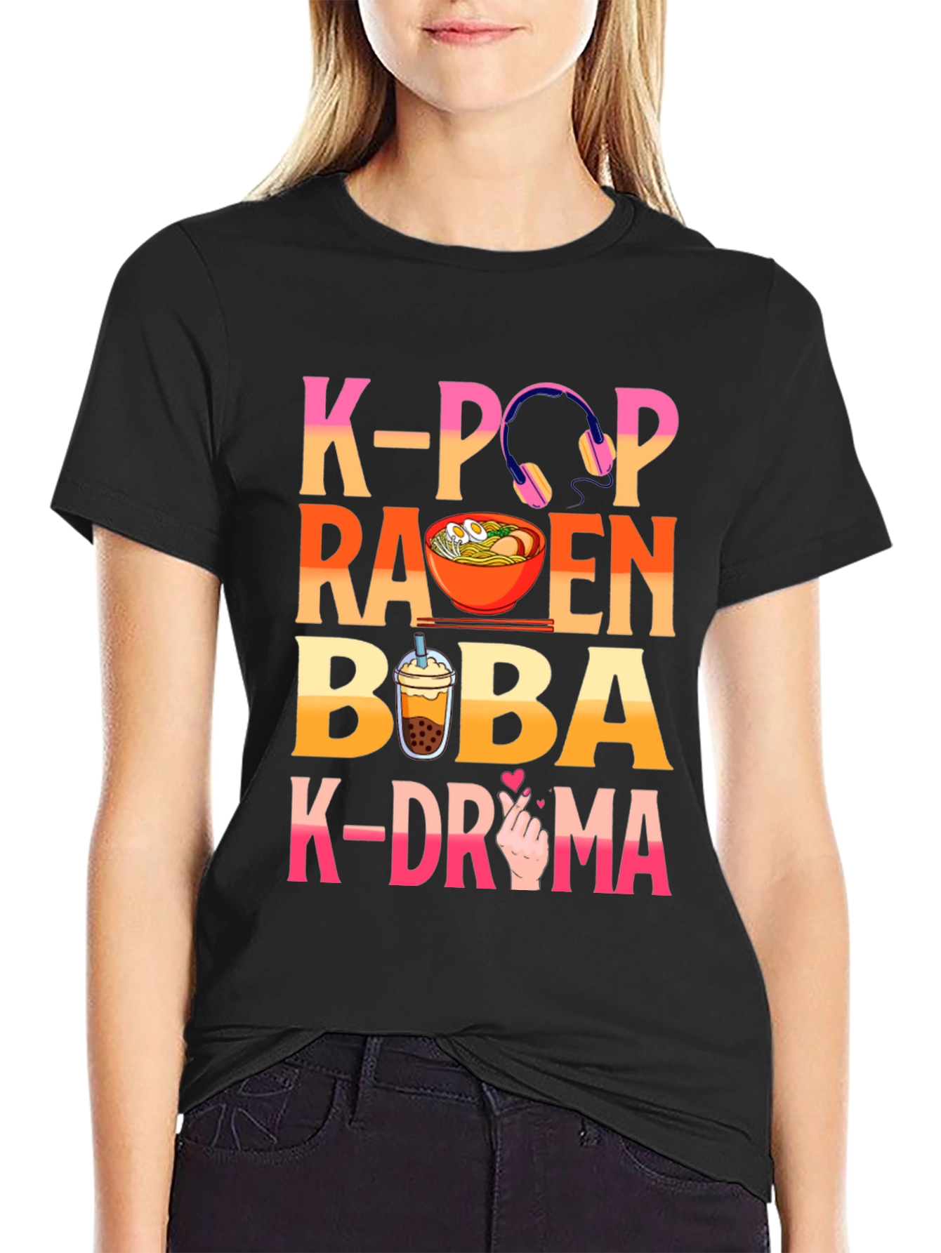 K-Pop Ramen Boba K-Drama Graphic Tee