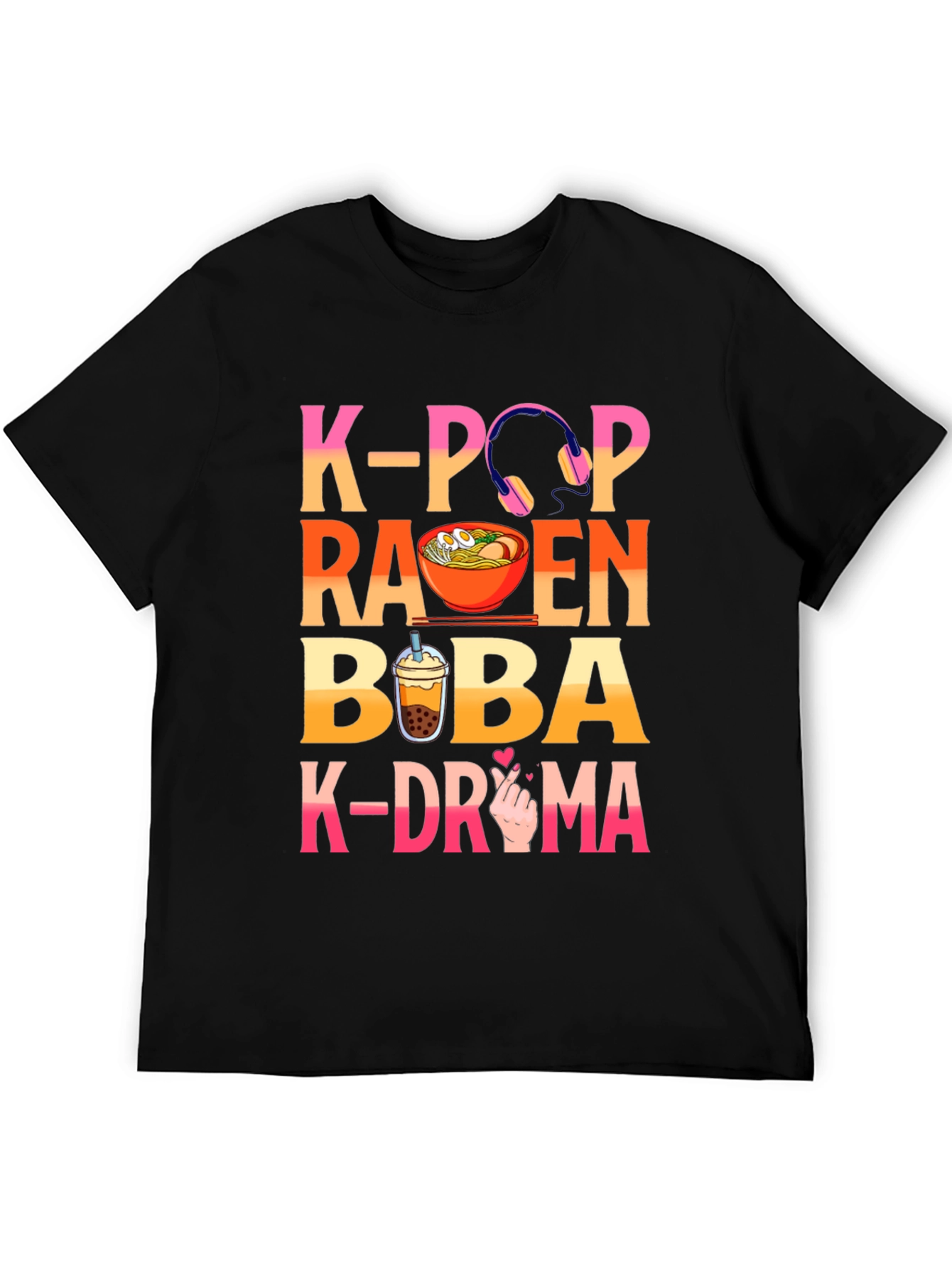 K-Pop Ramen Boba K-Drama Graphic Tee