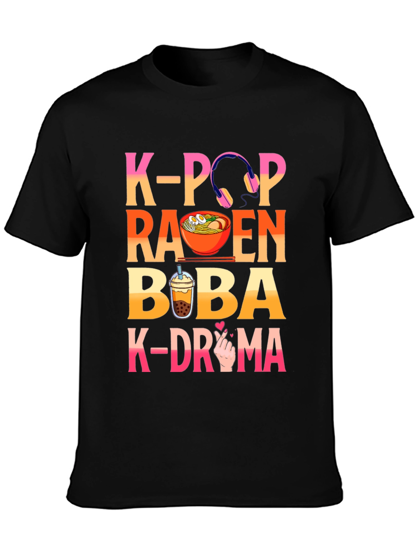 K-Pop Ramen Boba K-Drama Graphic Tee