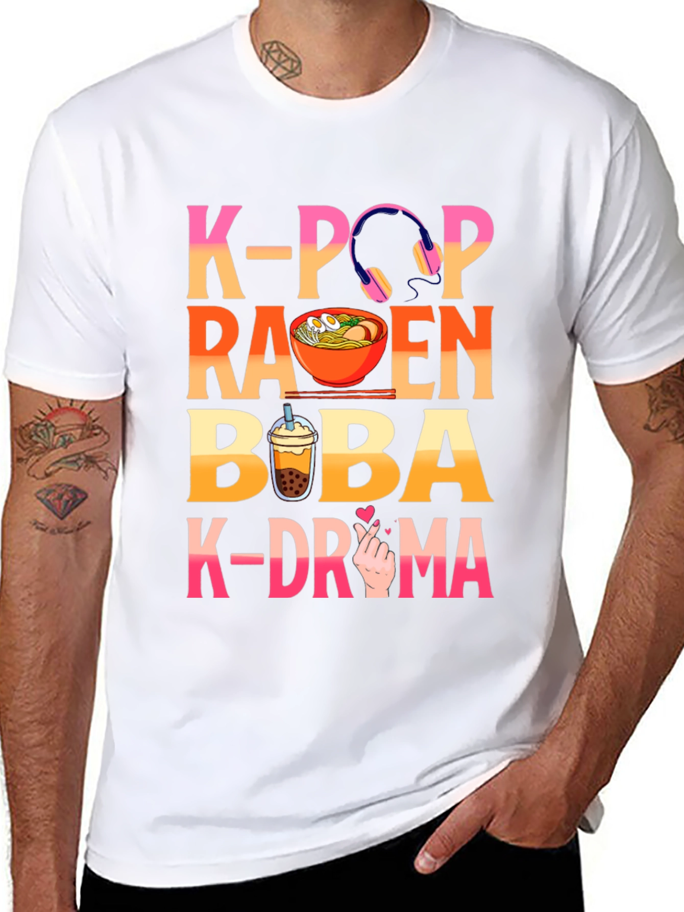 K-Pop Ramen Boba K-Drama Graphic Tee