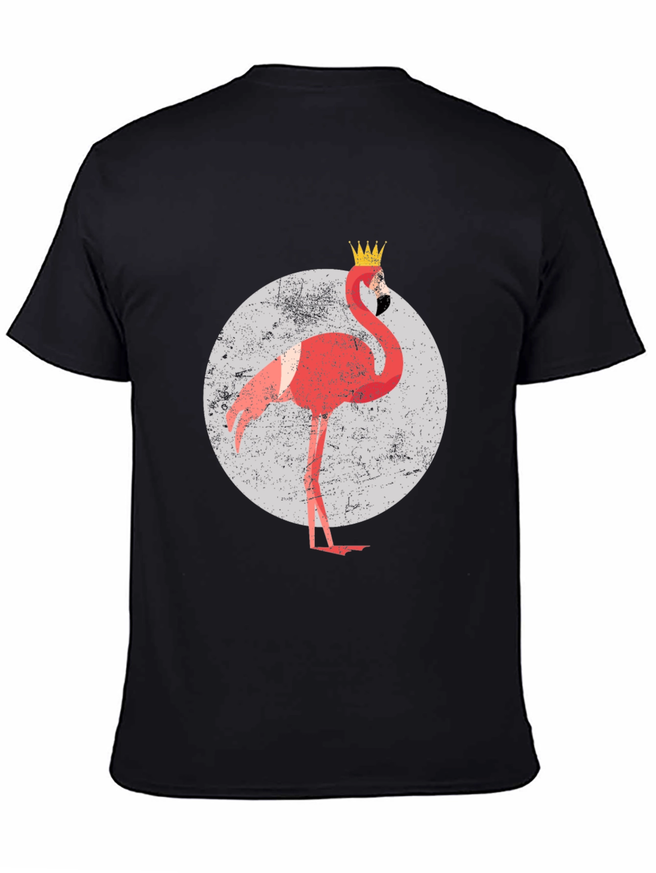 King Flamingo Graphic Tee - Black Crewneck