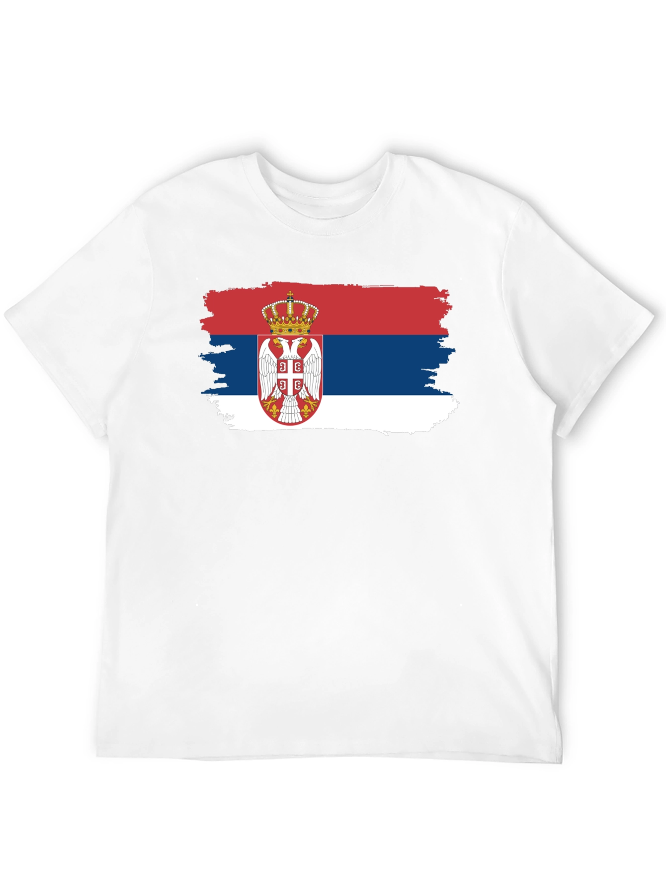 Serbian Flag T-Shirt - Black Crew Neck Tee