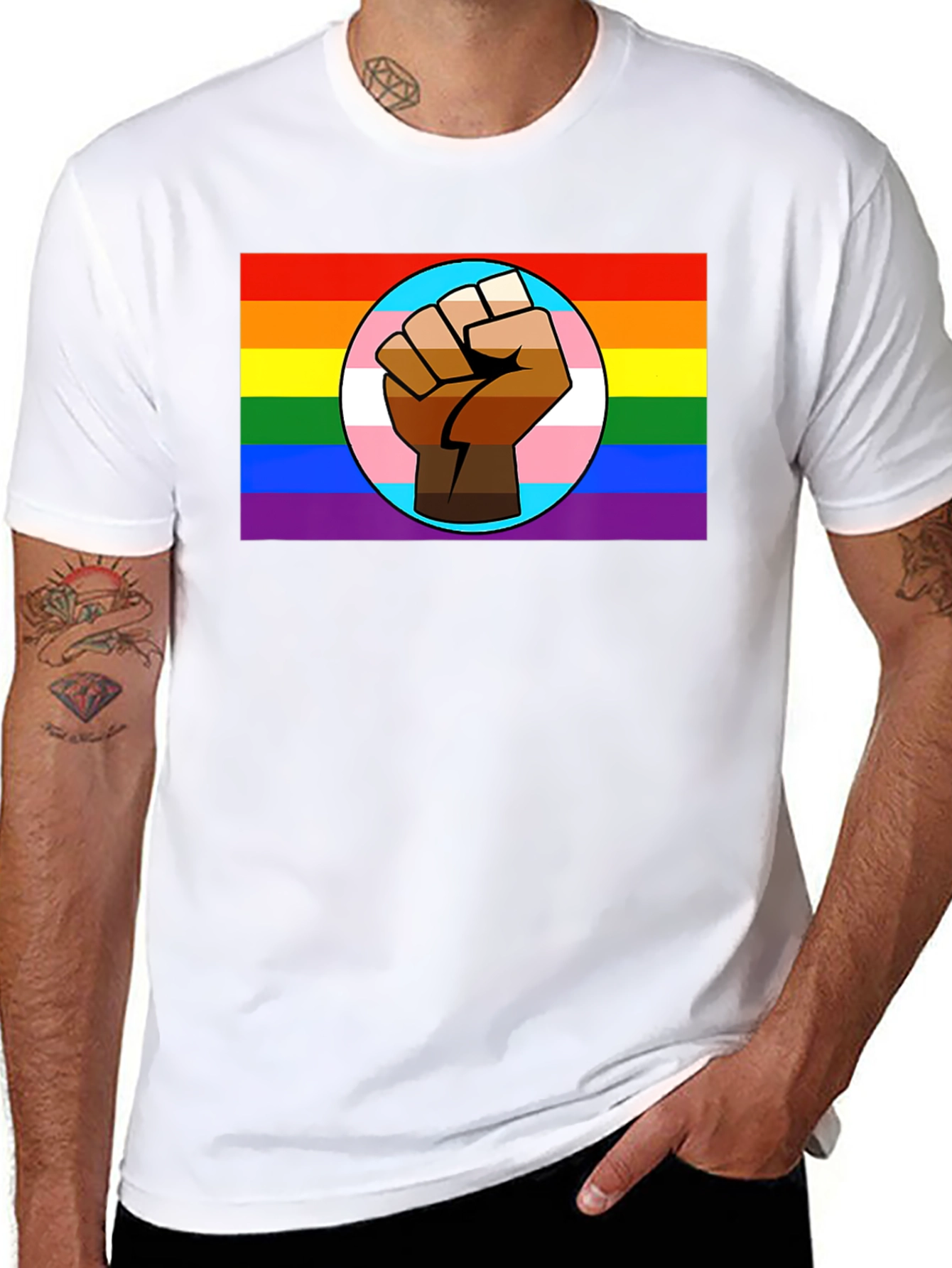 Pride Fist Graphic T-Shirt - Black