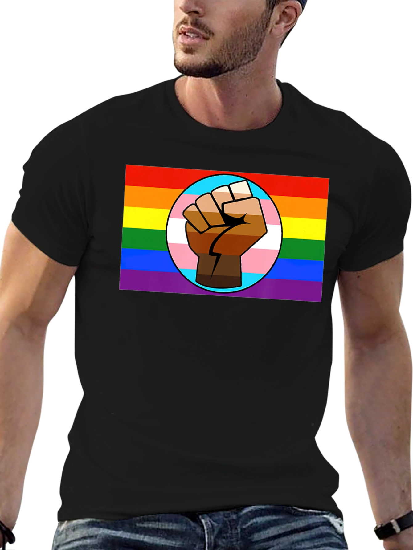 Pride Fist Graphic T-Shirt - Black