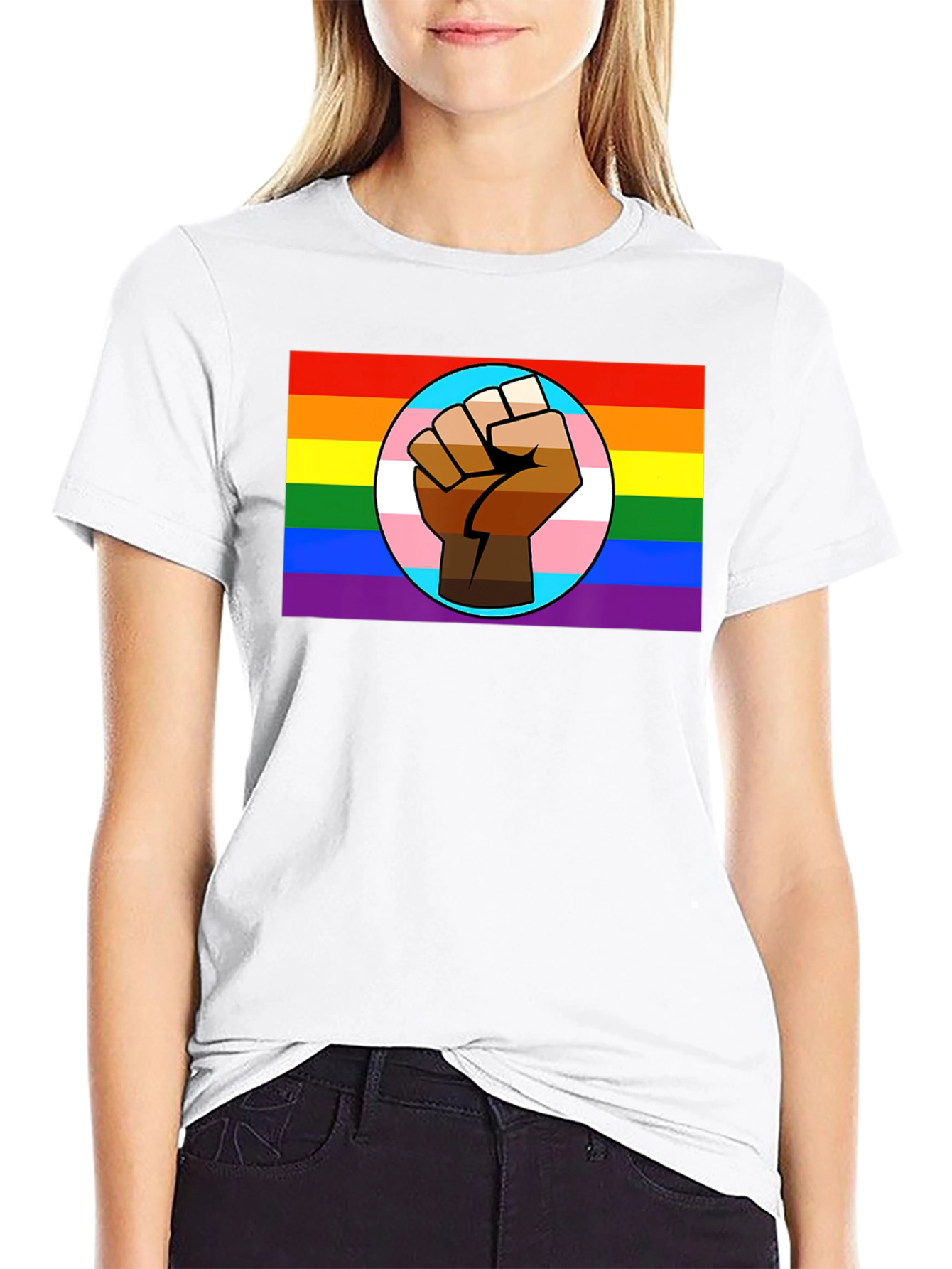 Pride Fist Graphic T-Shirt - Black