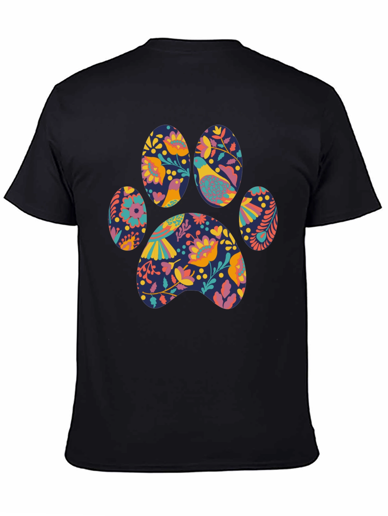 Floral Paw Print T-Shirt - Unique Graphic Tee