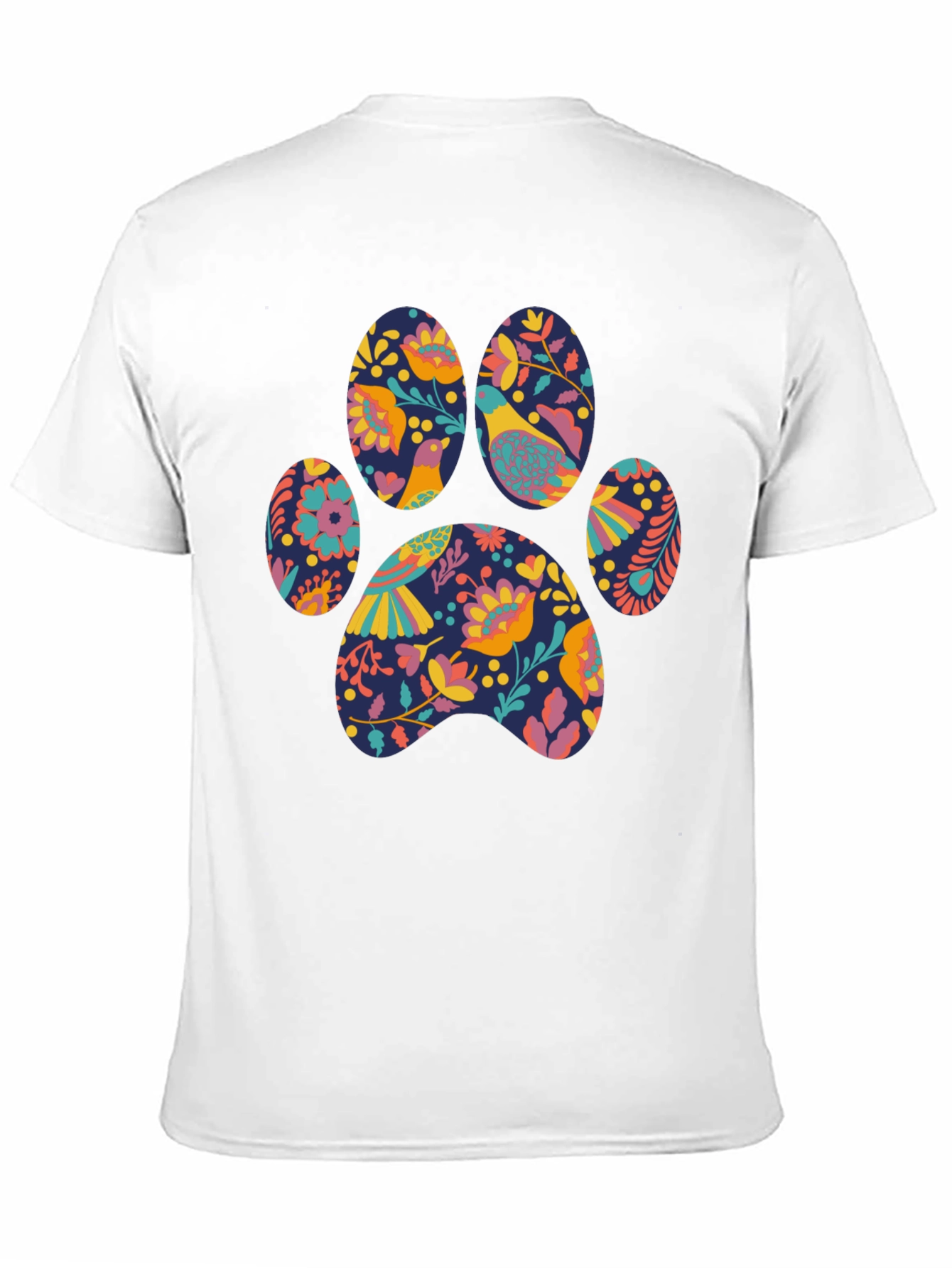 Floral Paw Print T-Shirt - Unique Graphic Tee