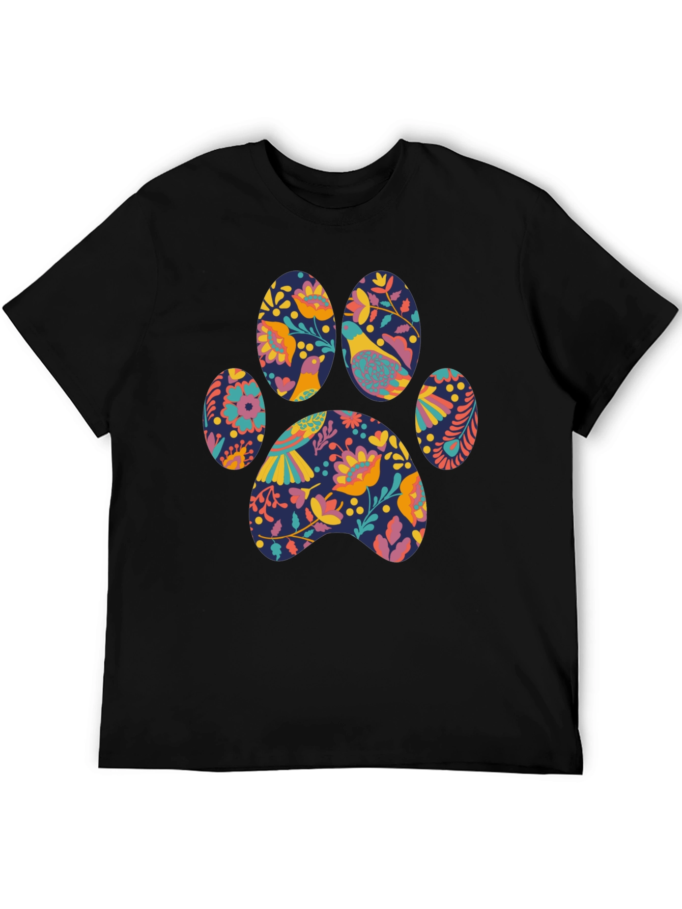 Floral Paw Print T-Shirt - Unique Graphic Tee