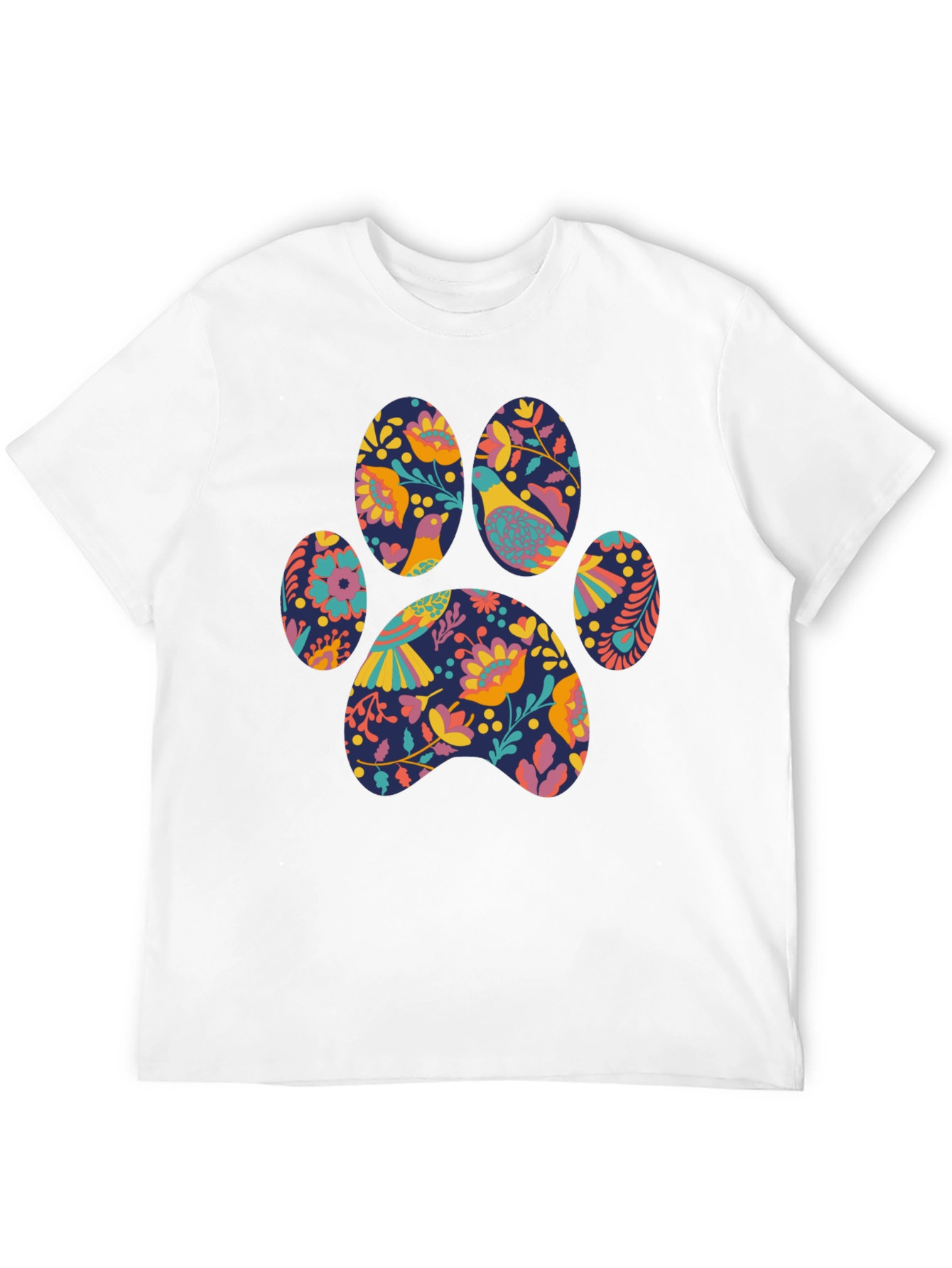 Floral Paw Print T-Shirt - Unique Graphic Tee