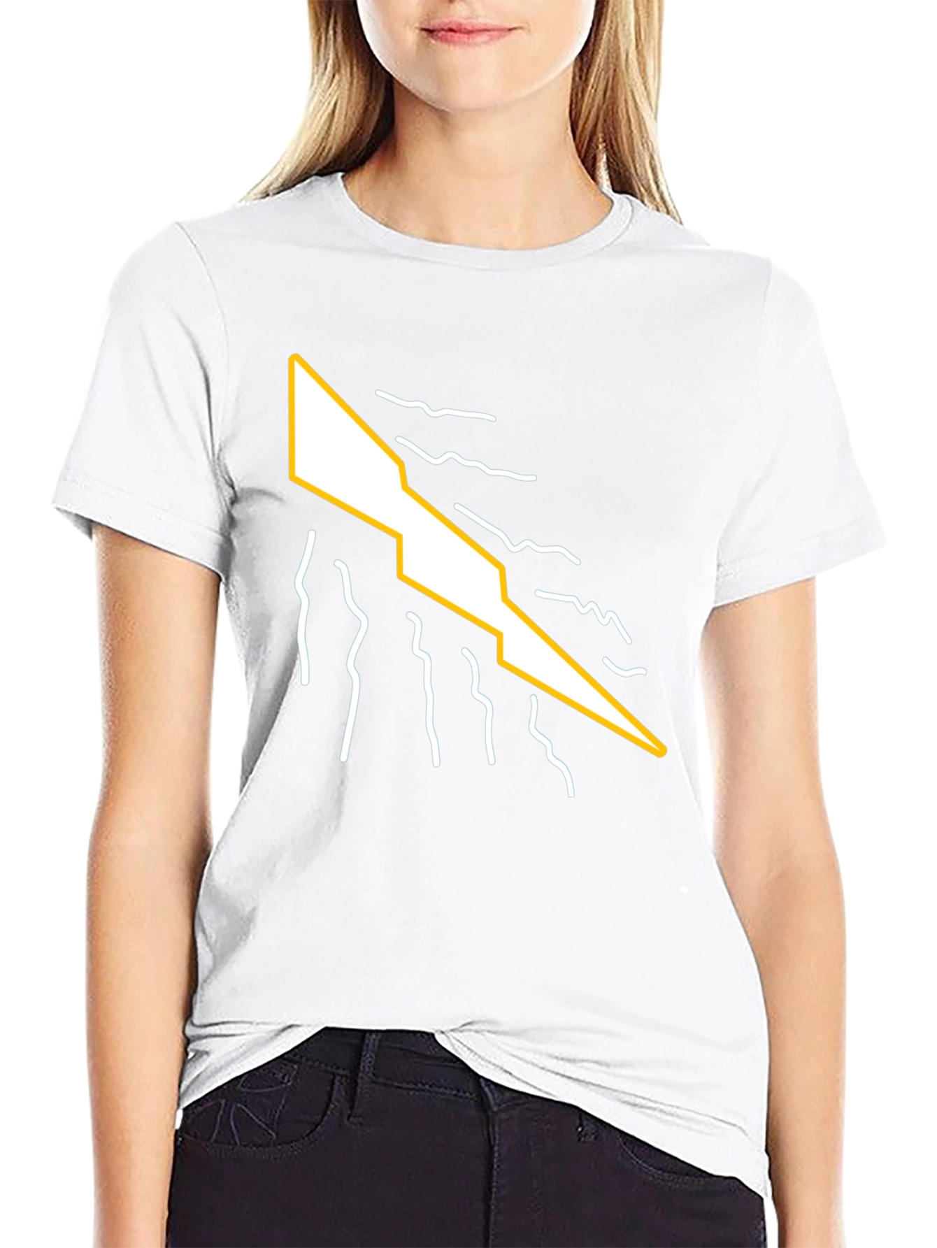 Abstract Lightning Bolt Graphic Tee - Modern Style