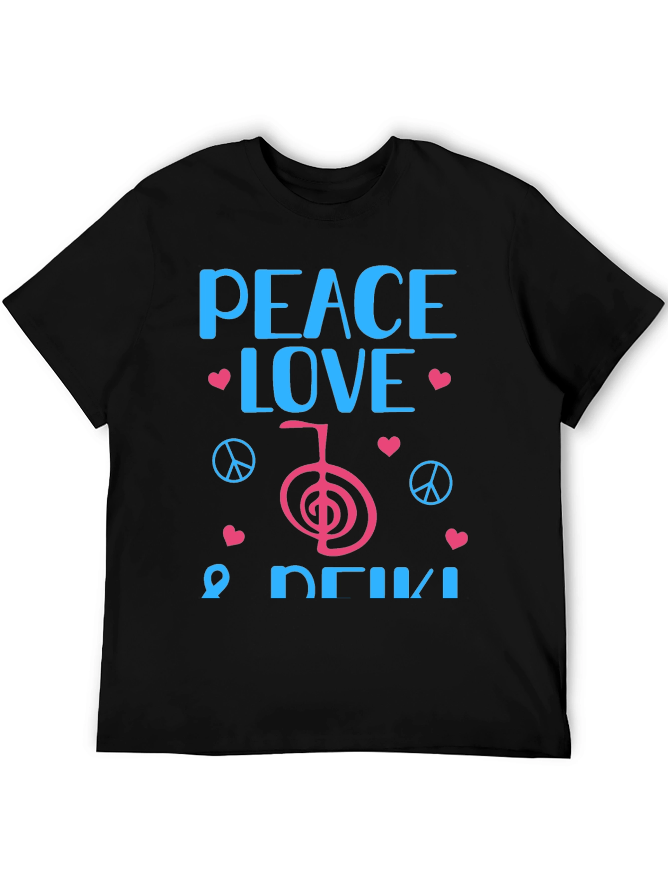 Peace Love Reiki Black Graphic Tee