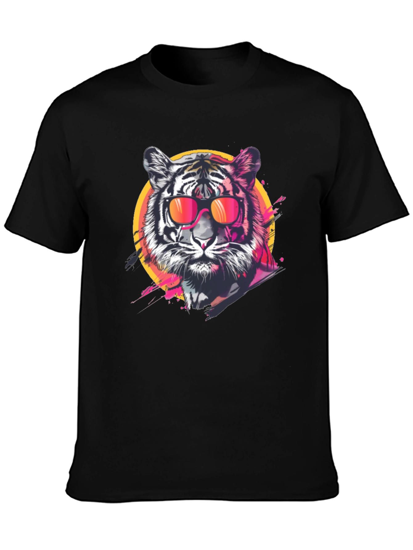 Cool Tiger Graphic Tee - Black Casual T-Shirt