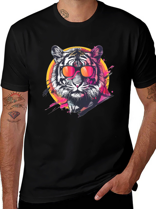 Cool Tiger Graphic Tee - Black Casual T-Shirt