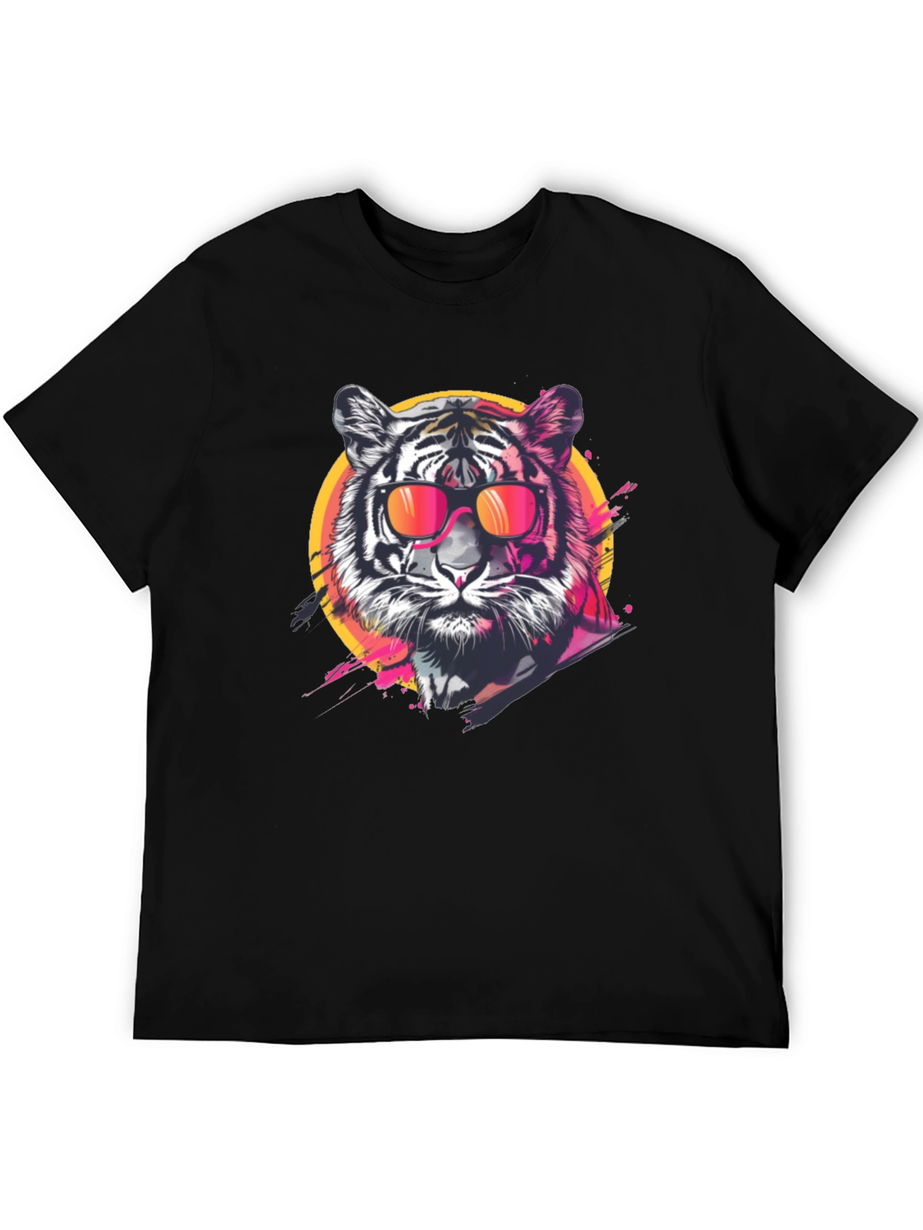 Cool Tiger Graphic Tee - Black Casual T-Shirt