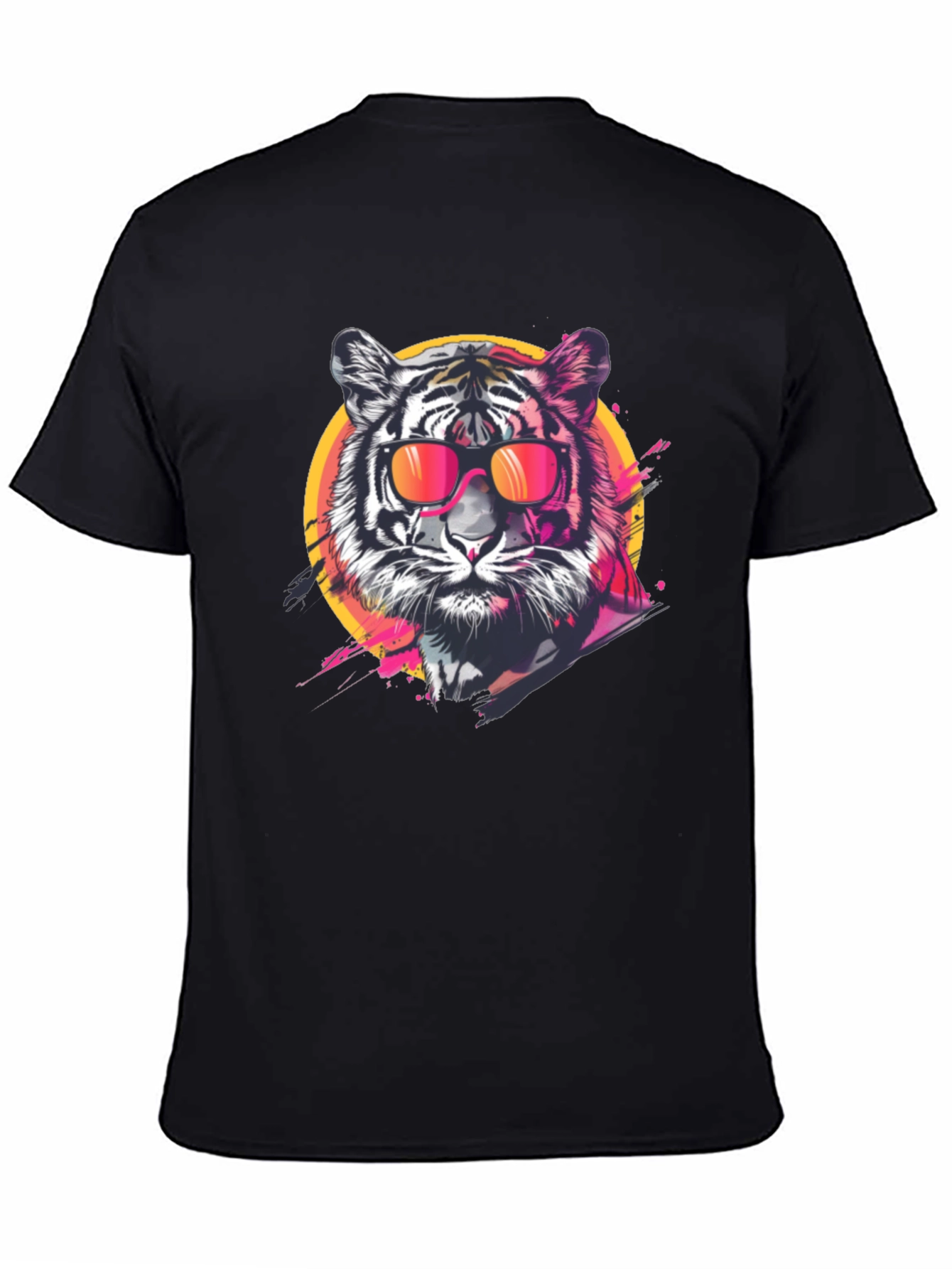 Cool Tiger Graphic Tee - Black Casual T-Shirt
