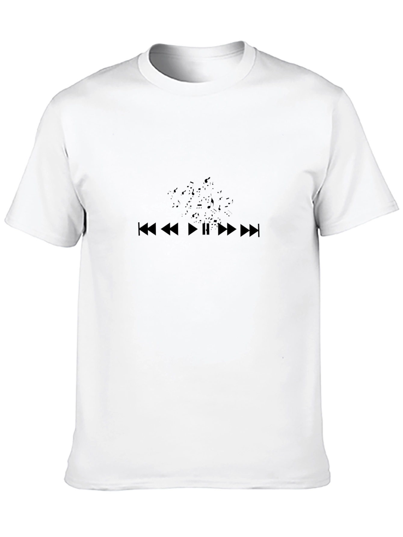 Black T-Shirt with Audio Playback Symbol