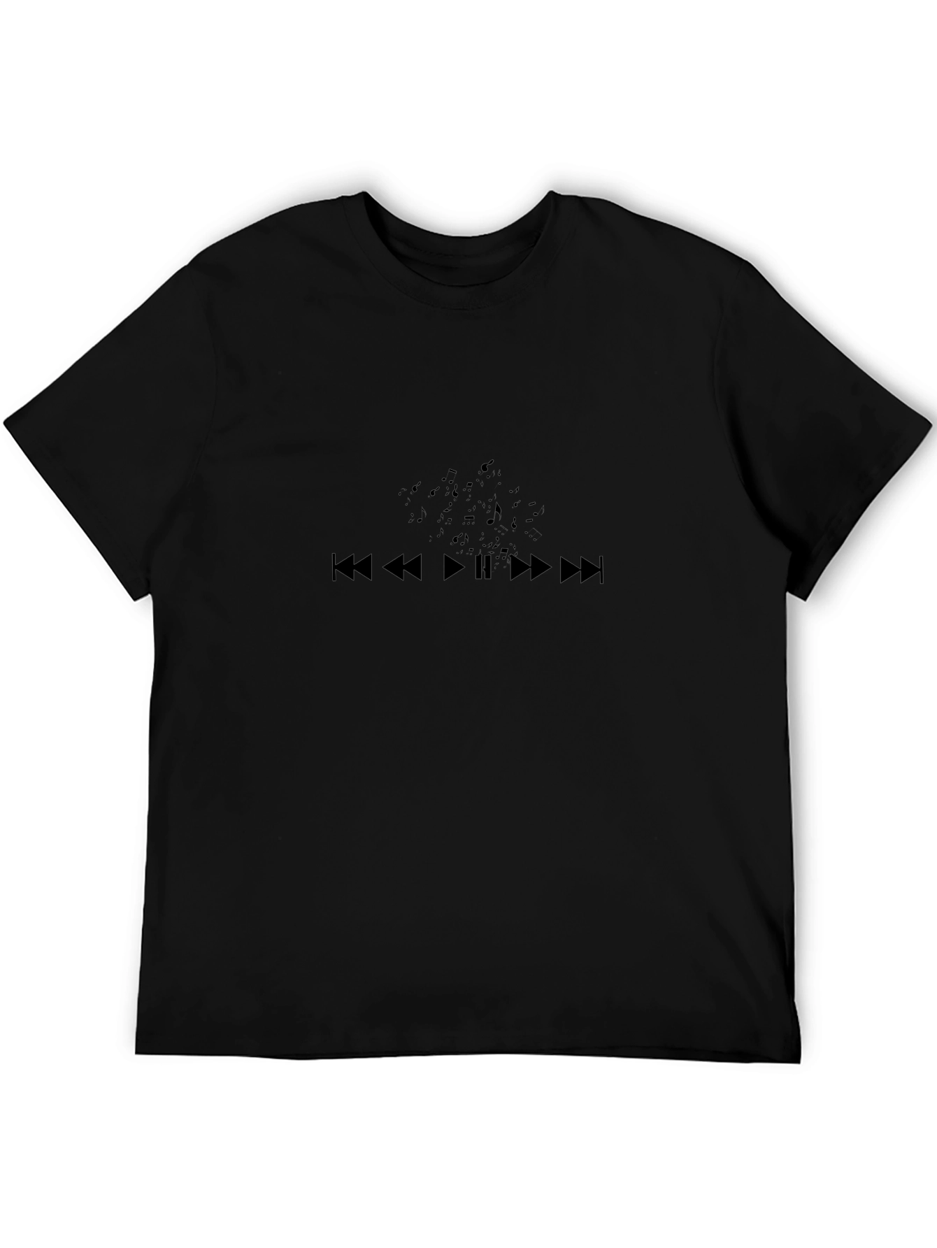Black T-Shirt with Audio Playback Symbol