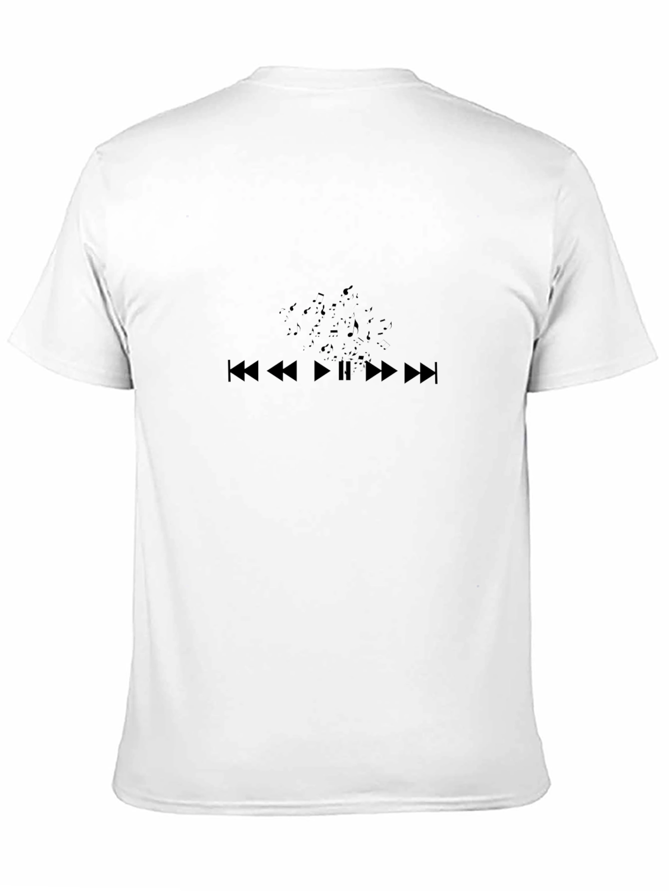Black T-Shirt with Audio Playback Symbol