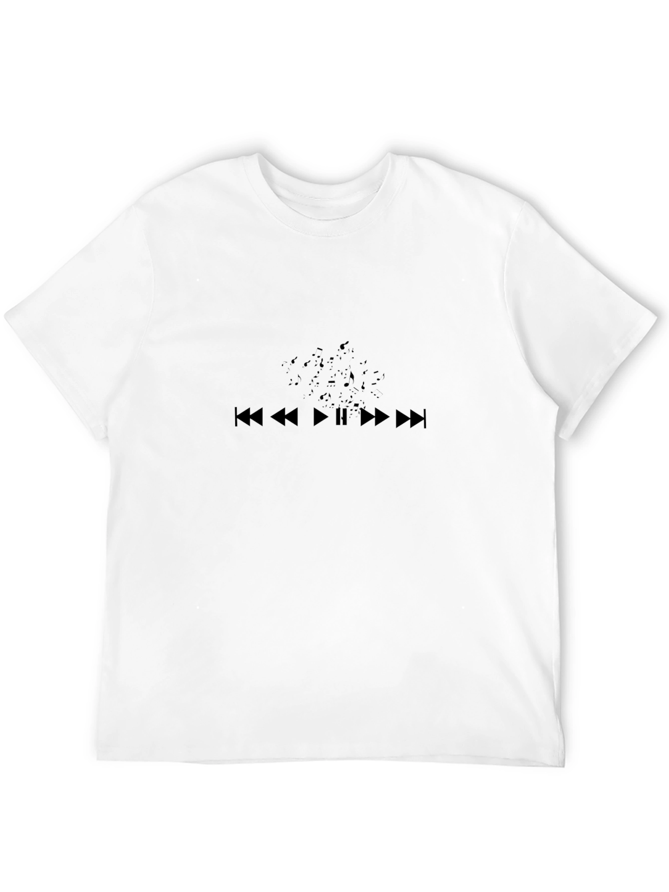 Black T-Shirt with Audio Playback Symbol