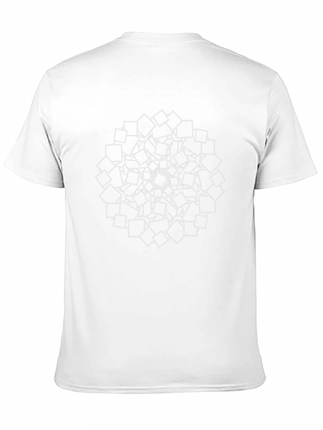 Geometric Squares Black T-Shirt - Modern Art Tee