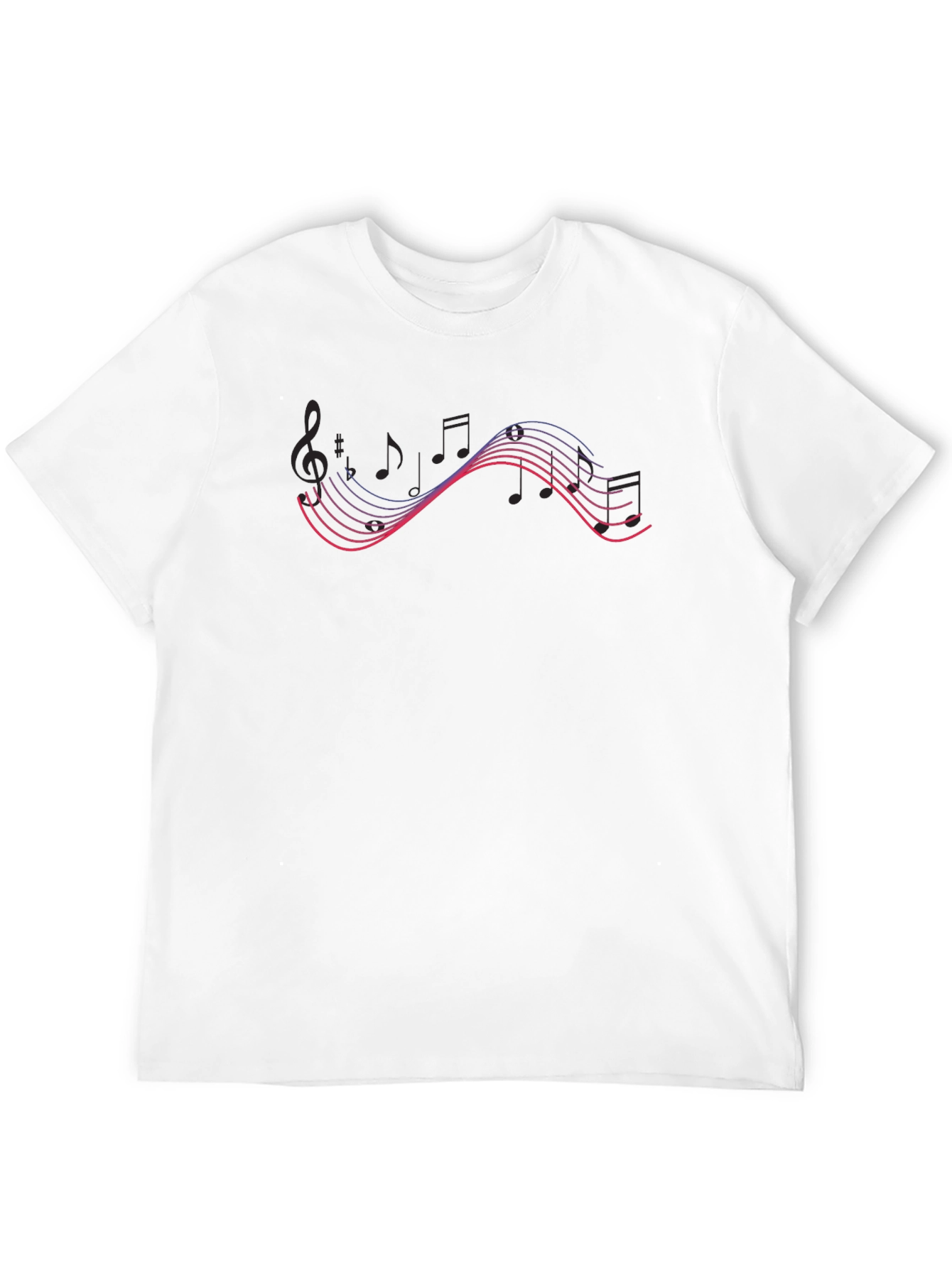 Musical Notes Graphic Tee - Stylish Black T-Shirt