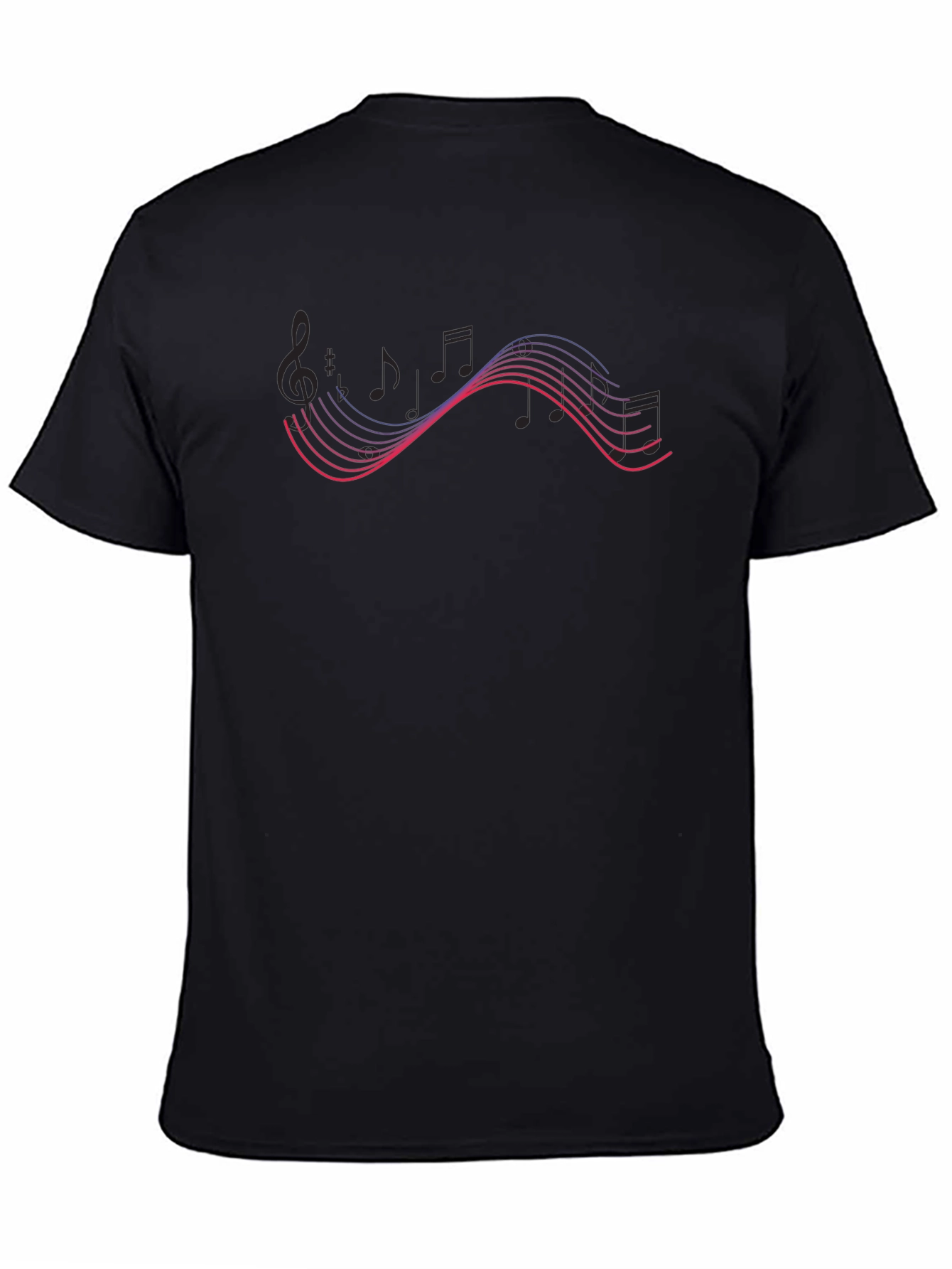 Musical Notes Graphic Tee - Stylish Black T-Shirt