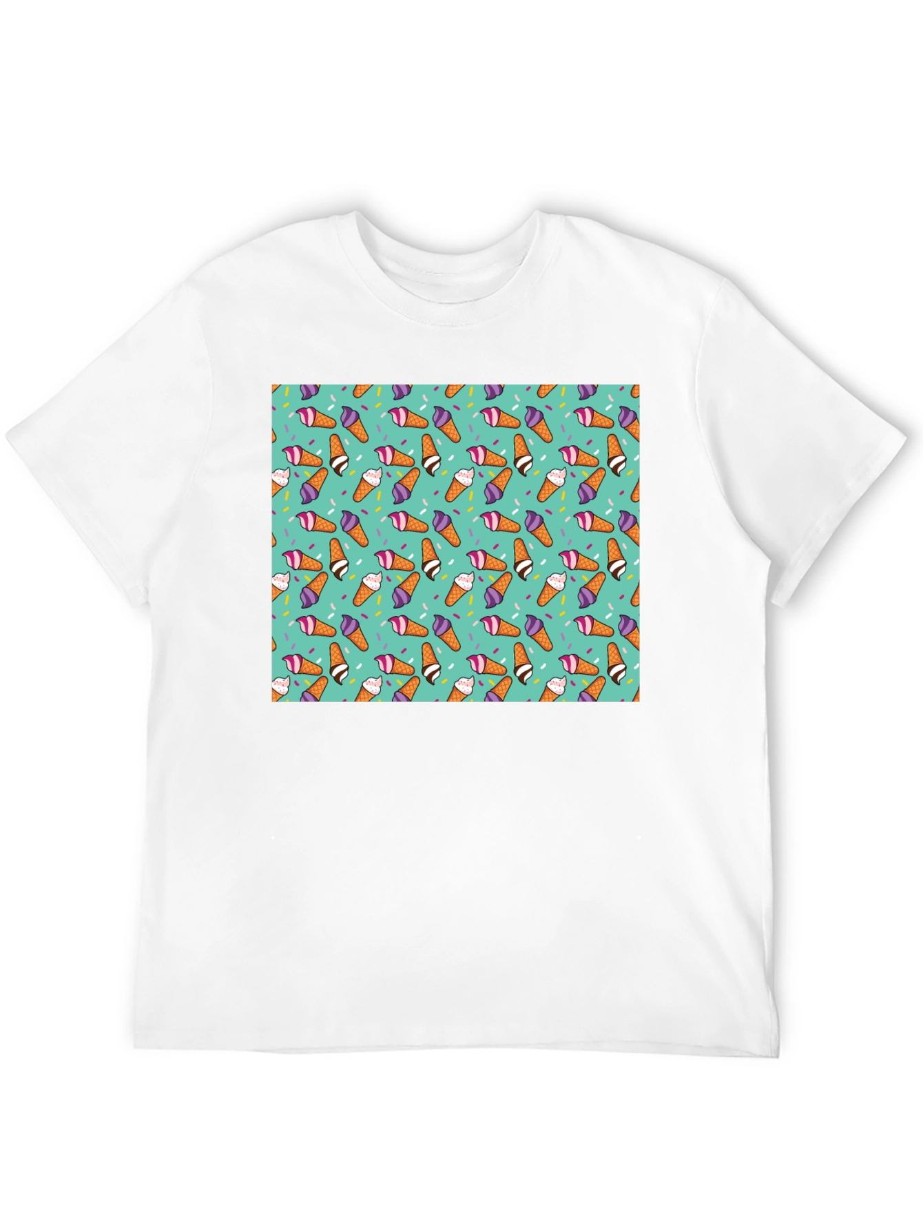 Ice Cream Cone Pattern T-Shirt