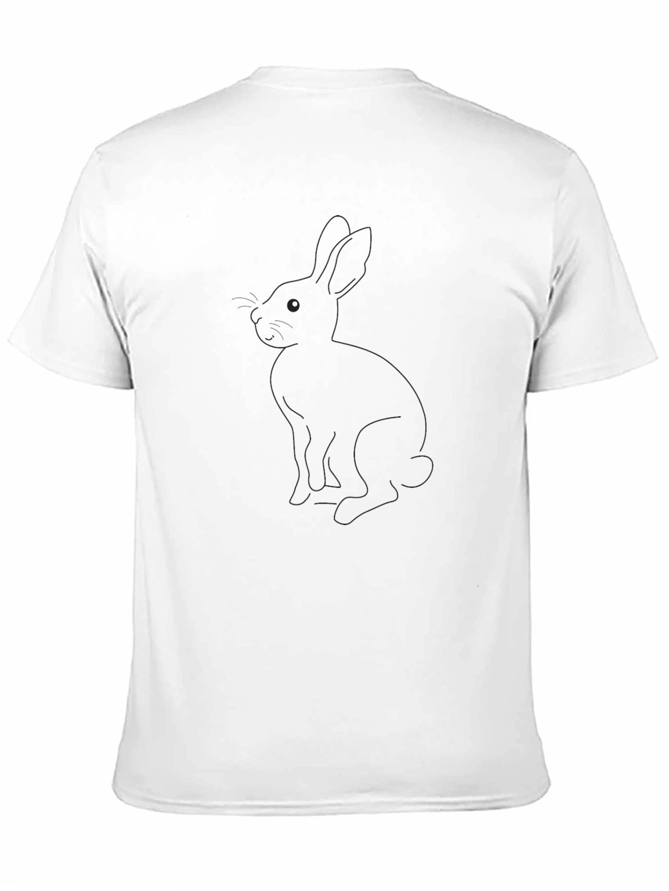 Black T-Shirt with Subtle Rabbit Design
