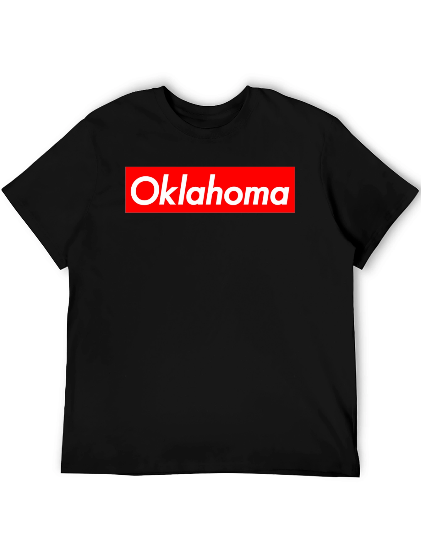 Oklahoma Tee - Red and White Logo on Black