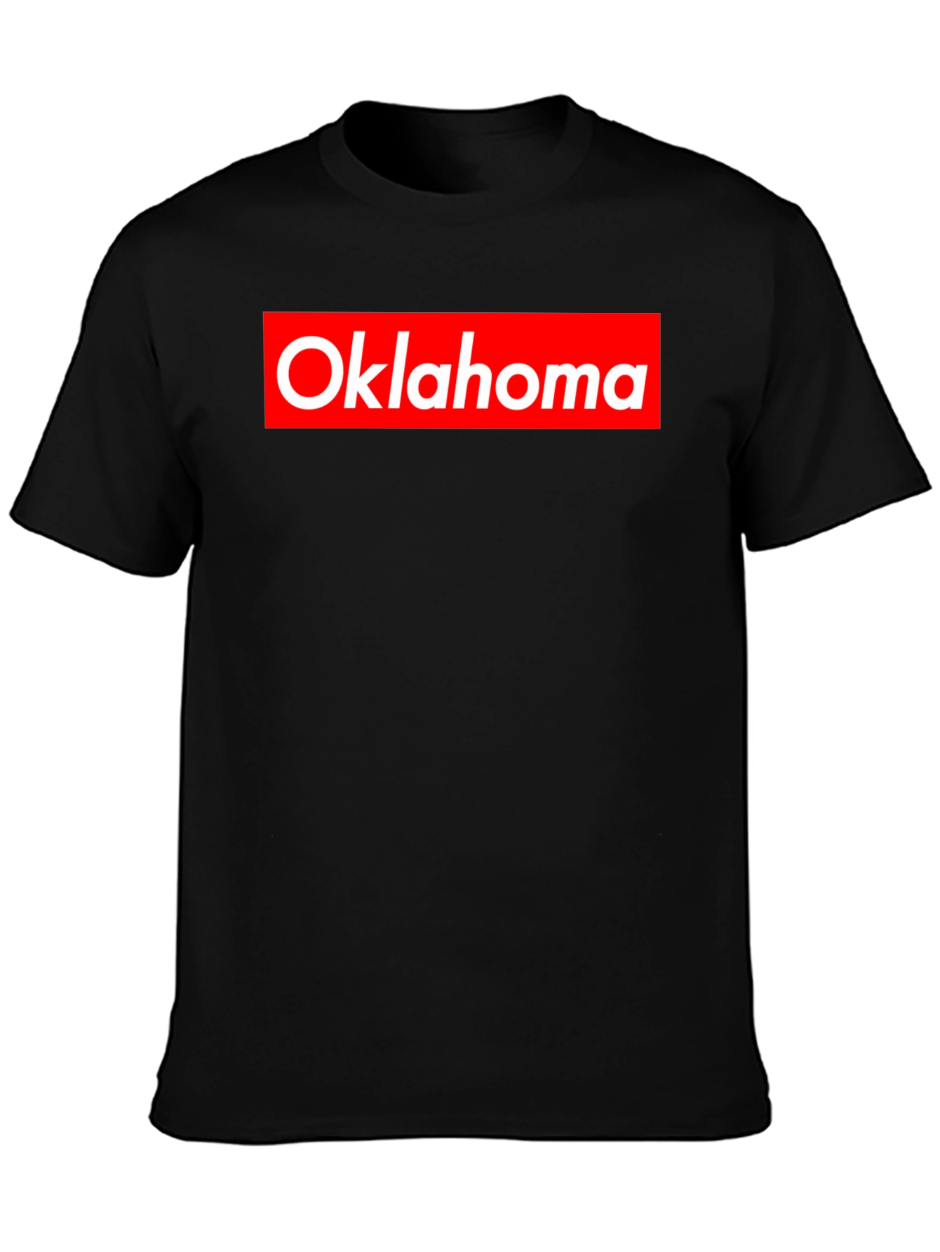 Oklahoma Tee - Red and White Logo on Black