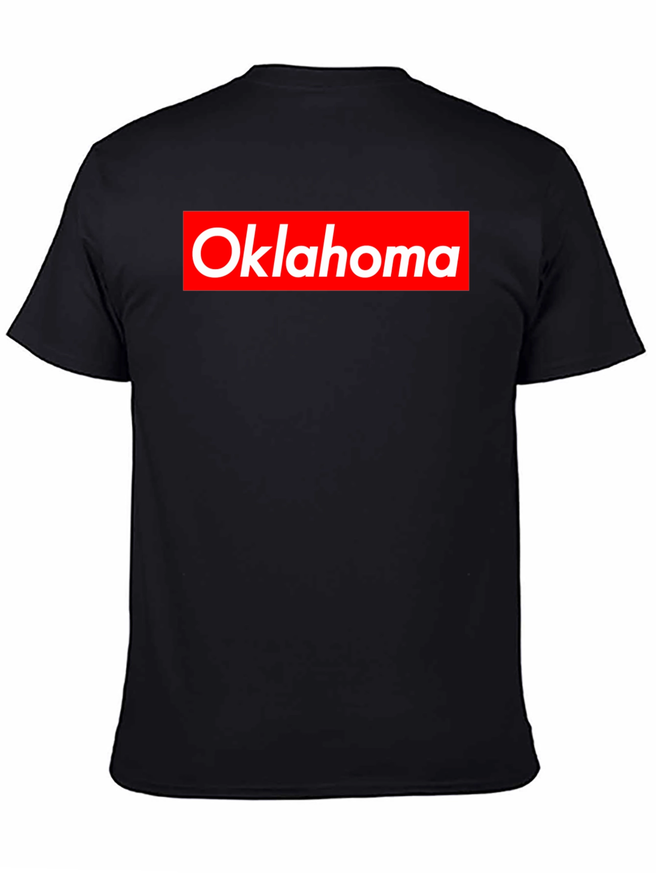 Oklahoma Tee - Red and White Logo on Black