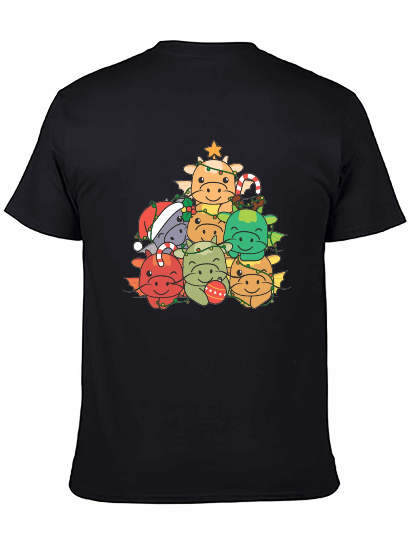 Festive Dragon Christmas Tree Graphic Tee