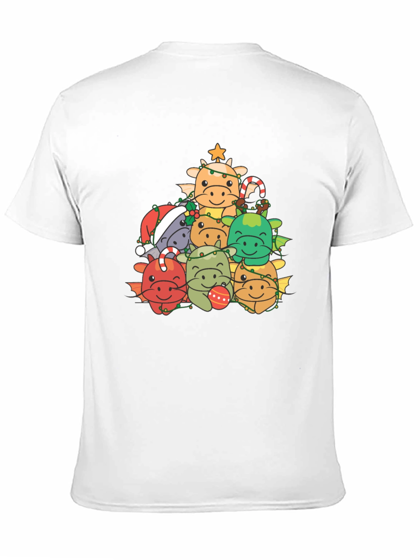 Festive Dragon Christmas Tree Graphic Tee