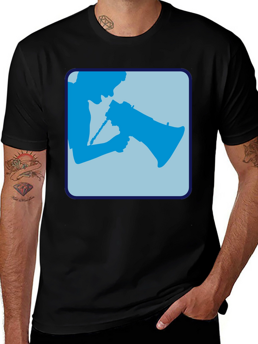 Megaphone Graphic Tee - Bold Black Cotton Shirt