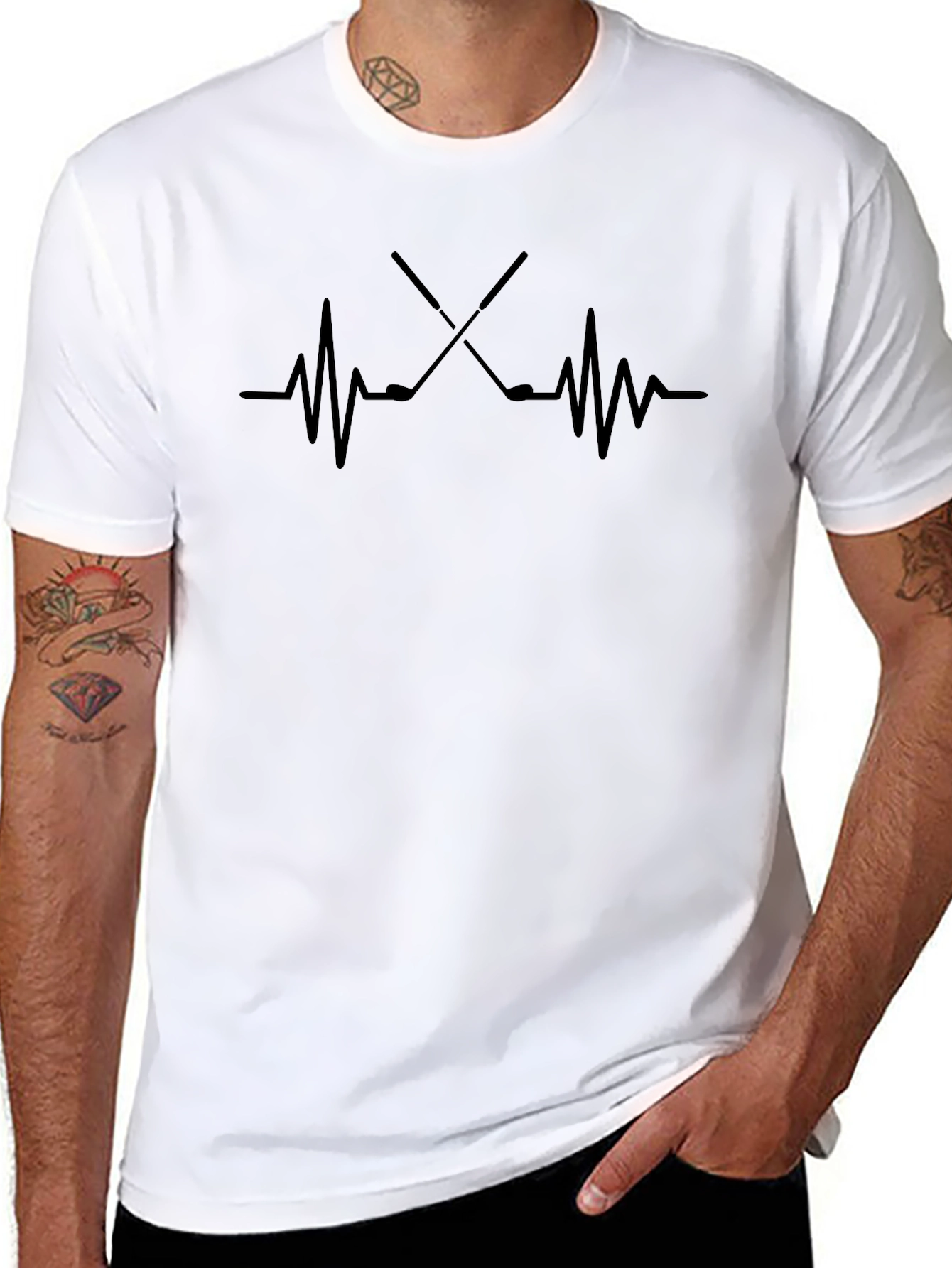 Golf Heartbeat Graphic Tee - Golfer Gift