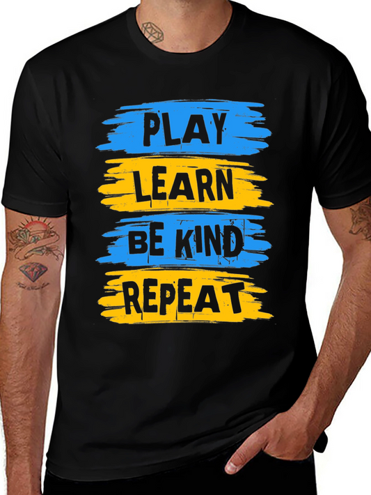 Play Learn Be Kind Repeat Graphic Tee