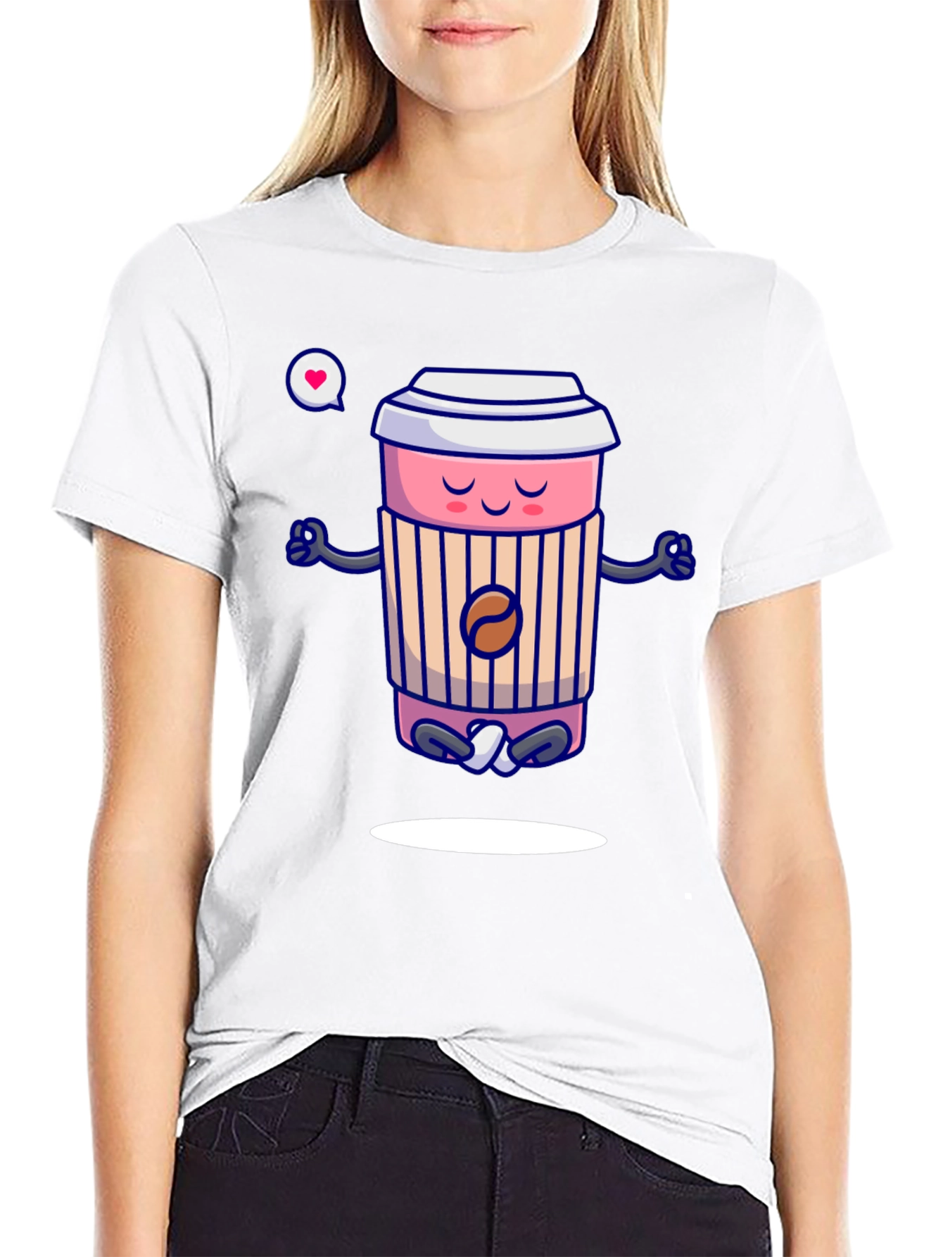 Zen Coffee Cup T-Shirt - Meditating Beverage Tee
