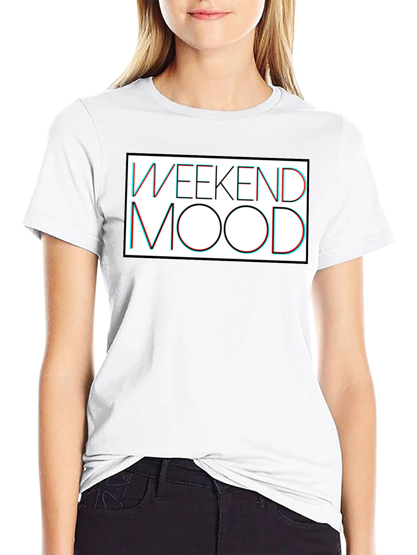 Weekend Mood Graphic Tee - Casual Black T-Shirt