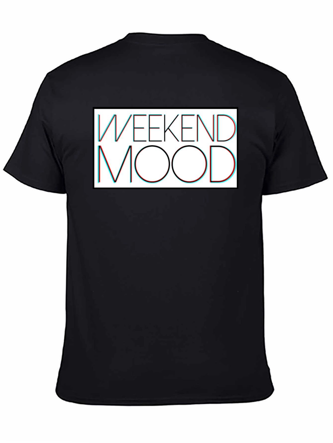 Weekend Mood Graphic Tee - Casual Black T-Shirt