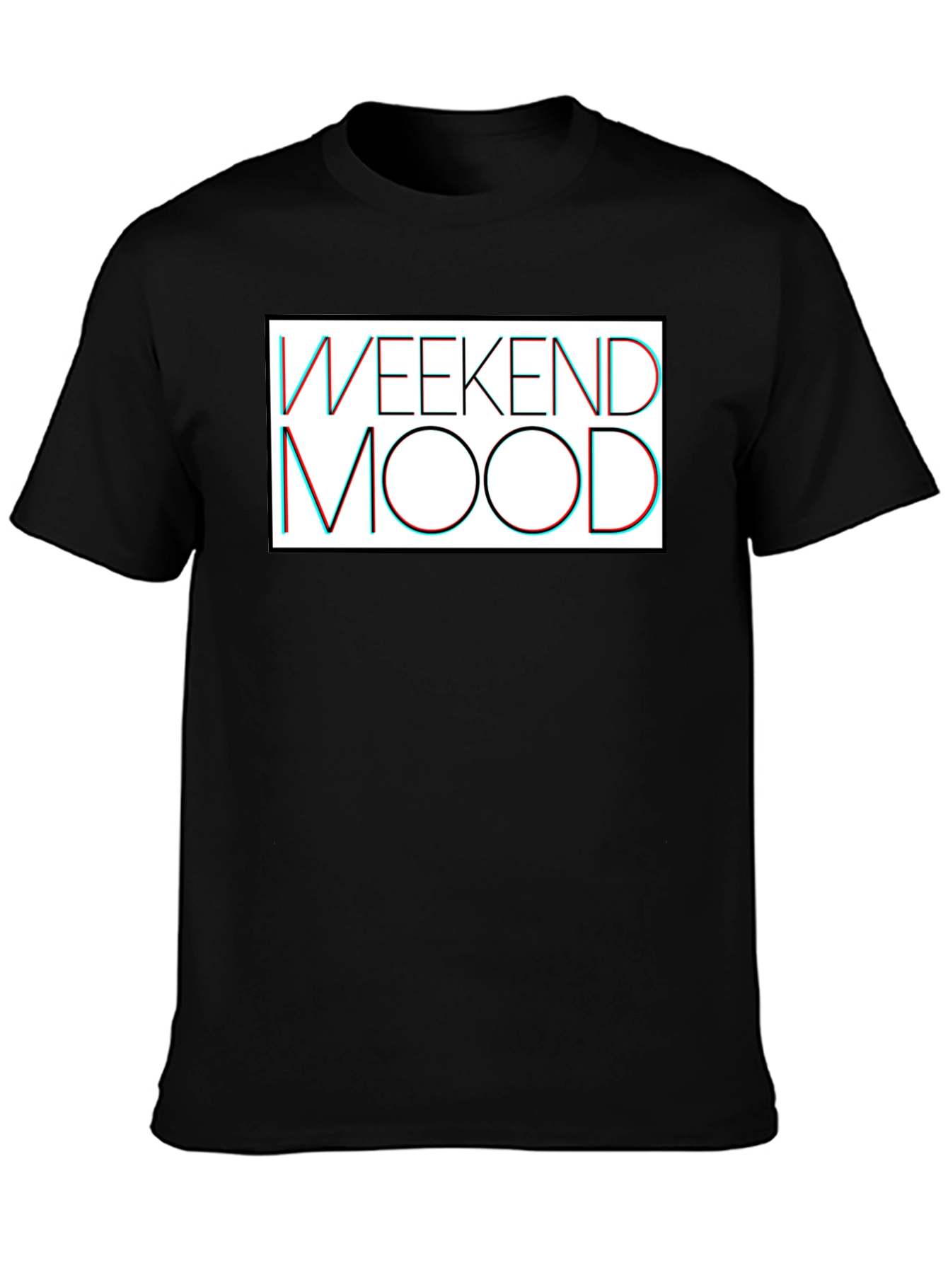 Weekend Mood Graphic Tee - Casual Black T-Shirt